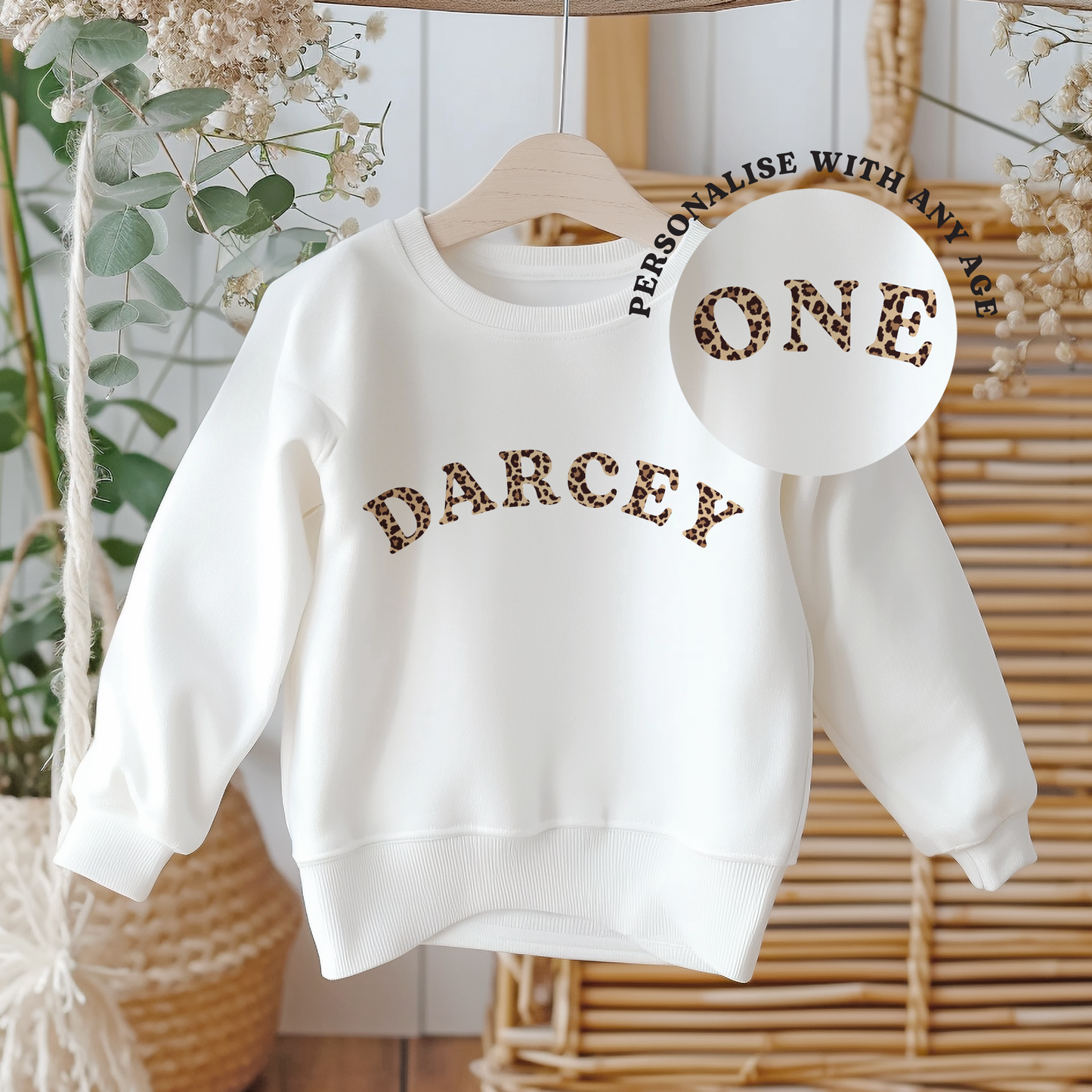 Personalised Leopard Print Name Sweatshirt