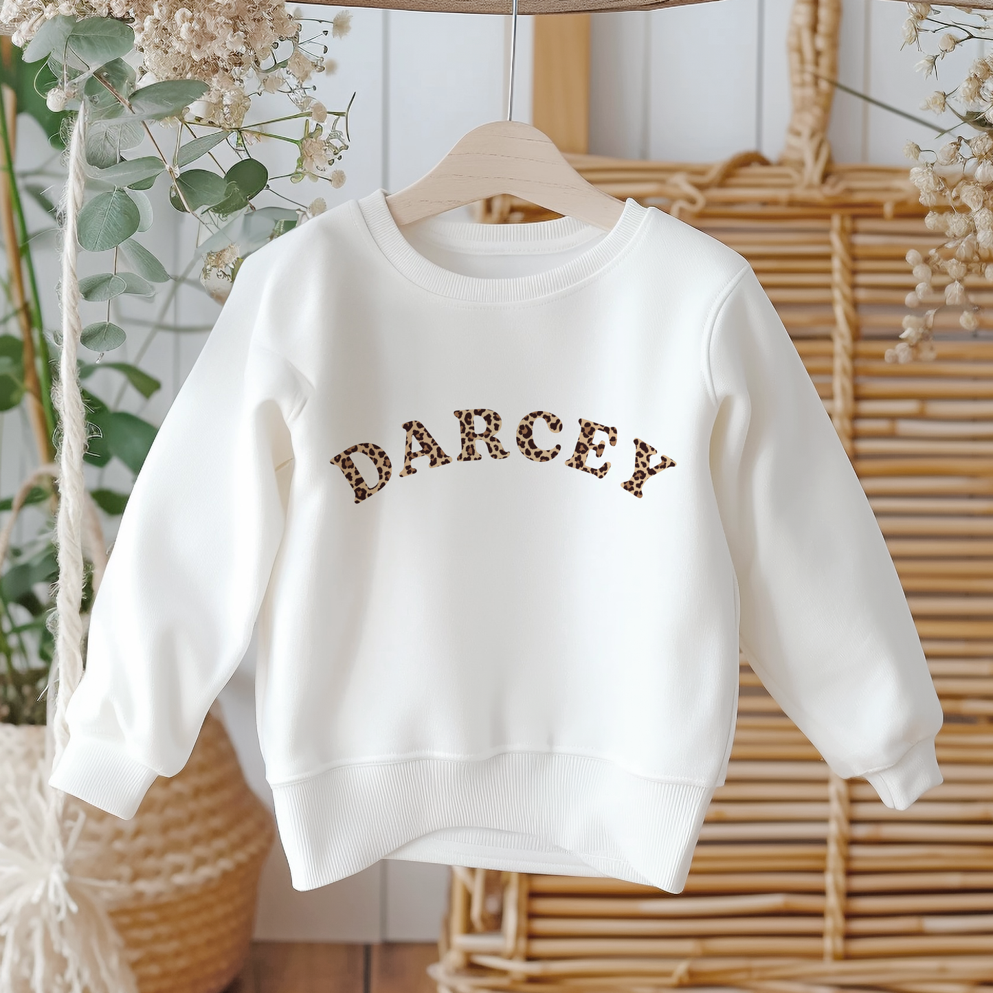 Personalised Leopard Print Name Sweatshirt