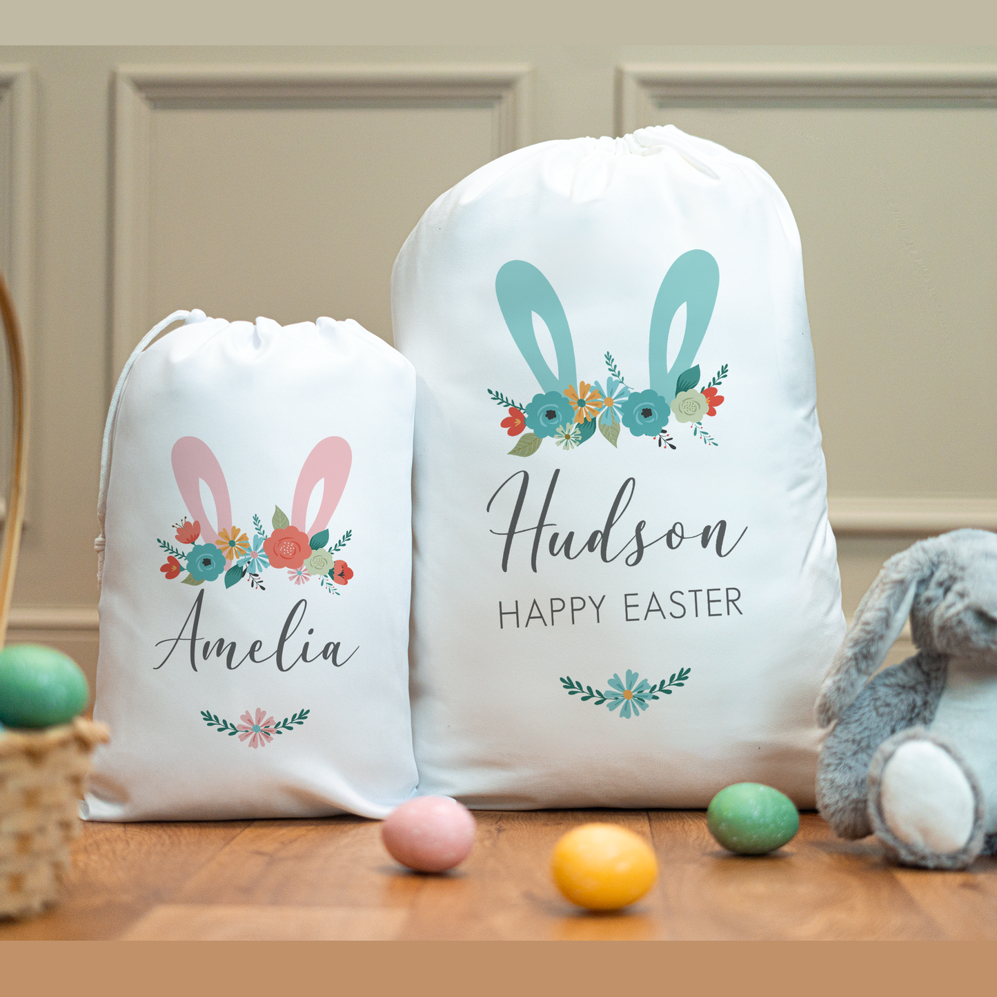 Personalised Easter Rabbit Ears Easter Sacks