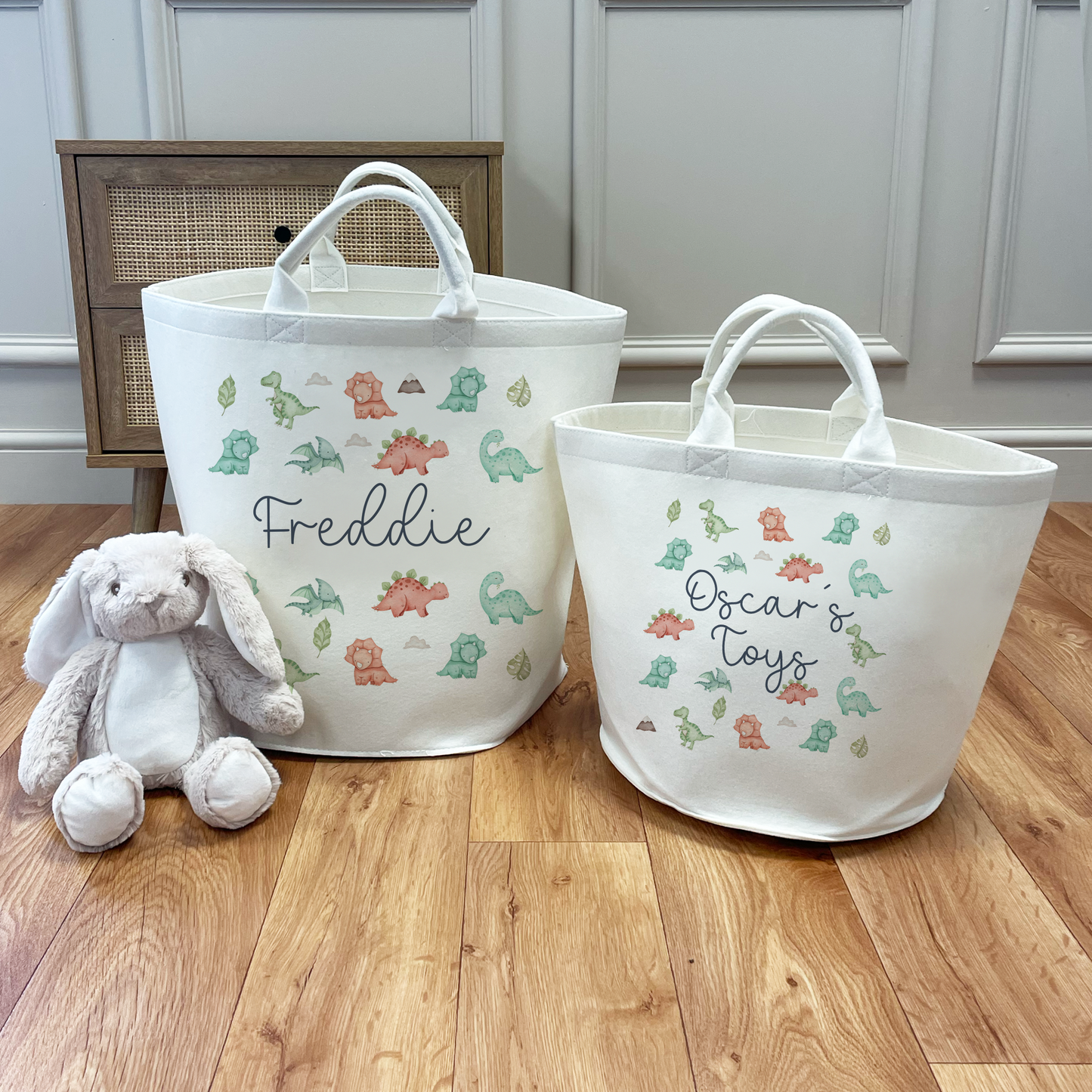 Personalised Dinosaur Toy Baskets