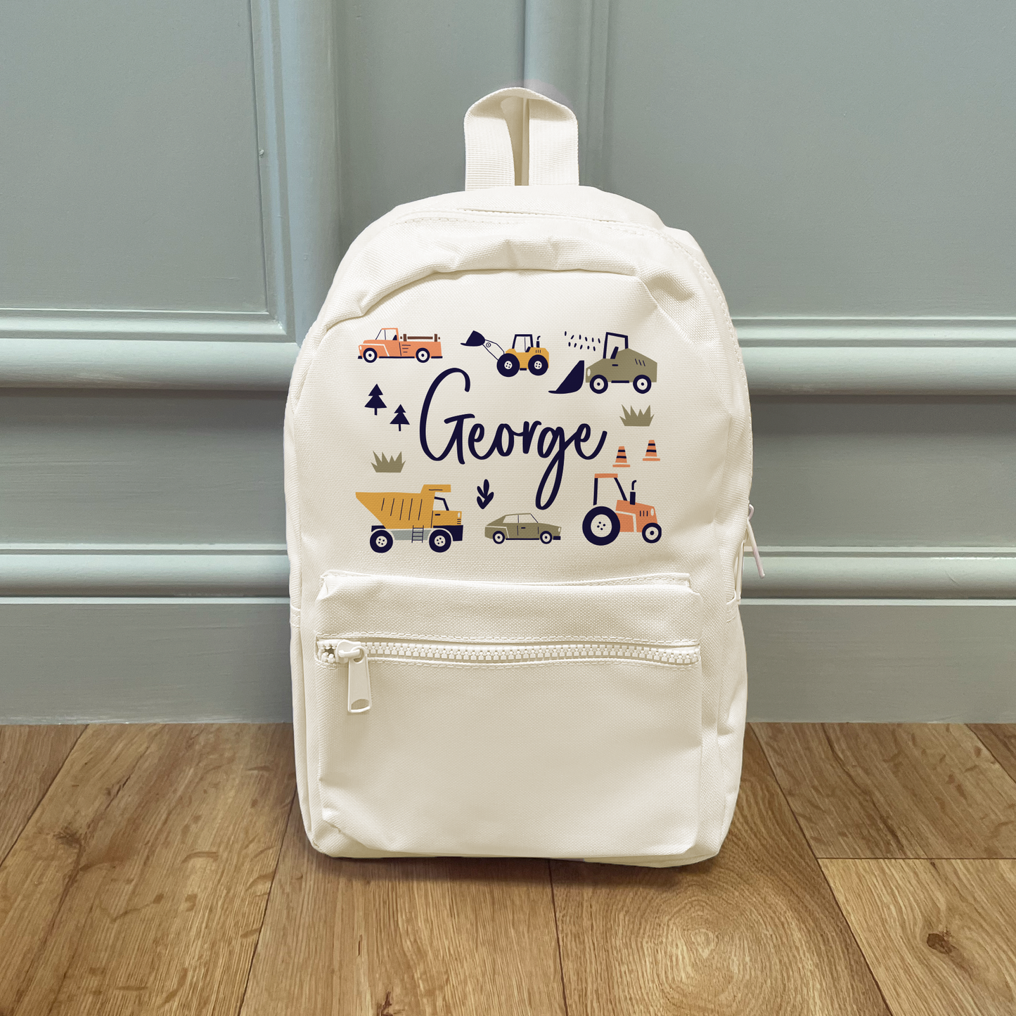 Personalised Digger & Trucks Backpack