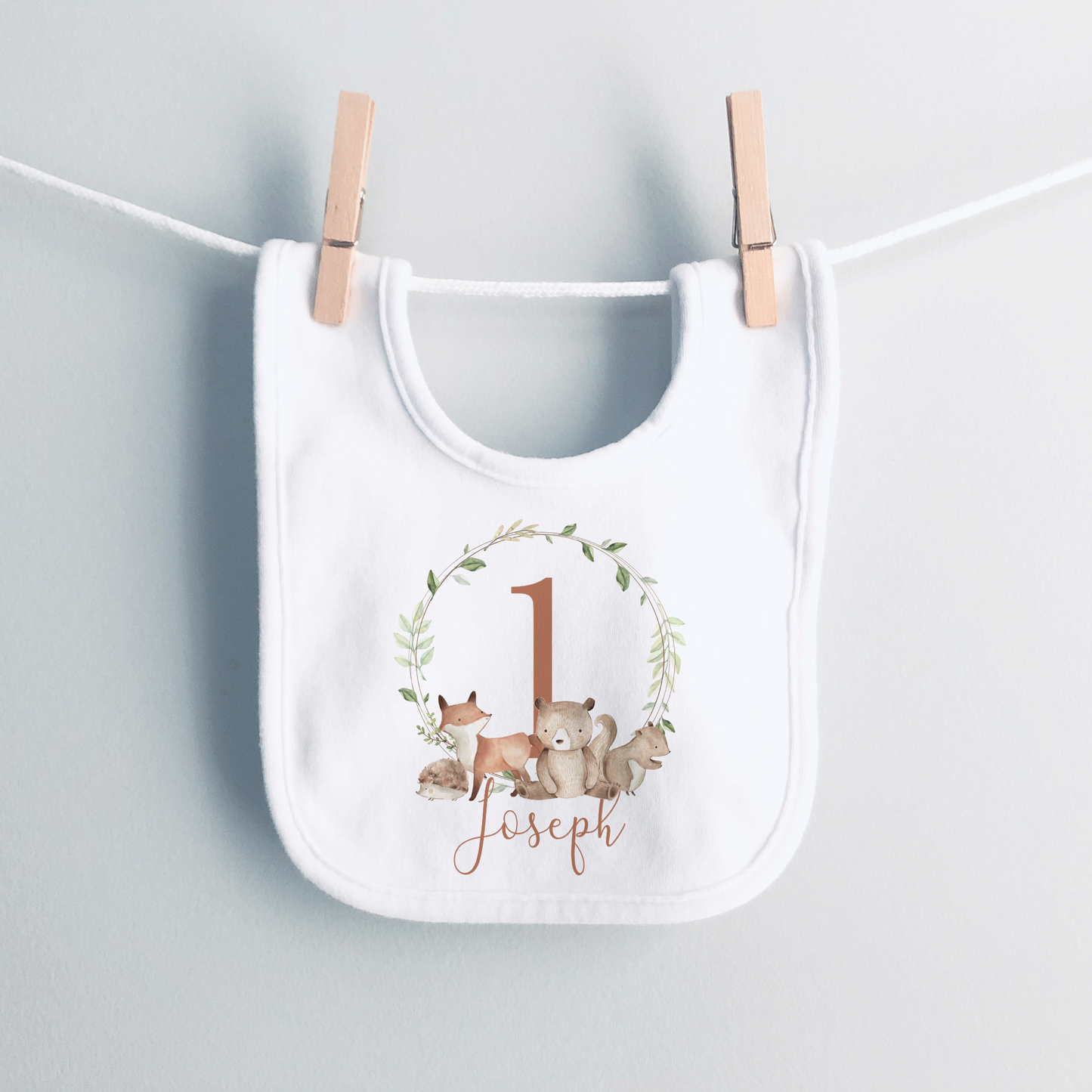 Personalised First Birthday Woodland Baby Vest