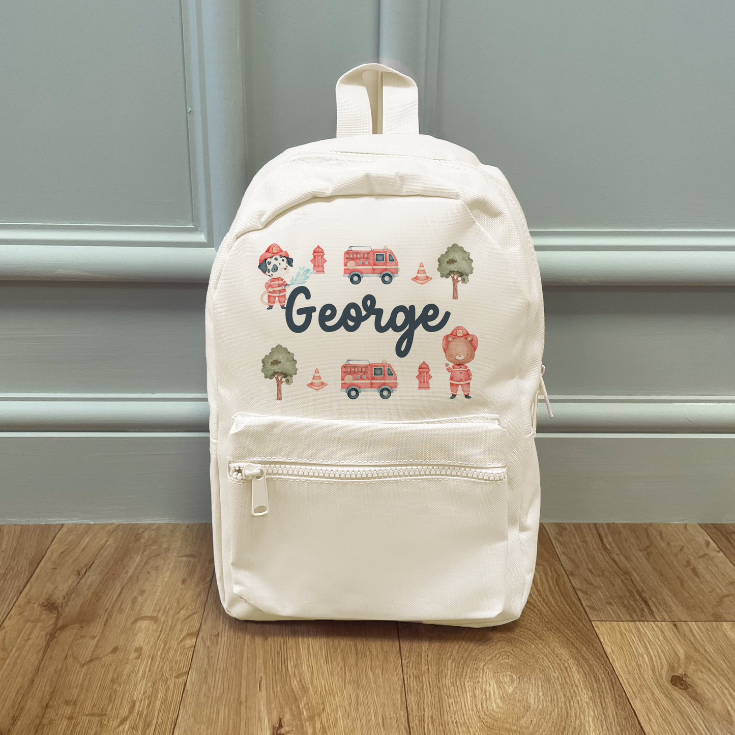 Personalised Fire Trucks Backpack