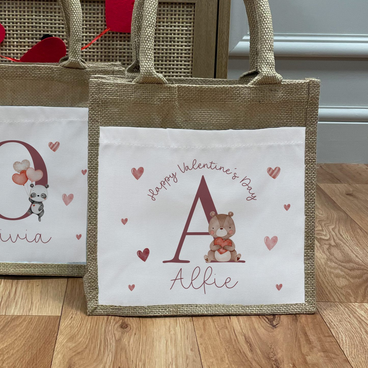 Personalised Valentine's Day Jute Bag