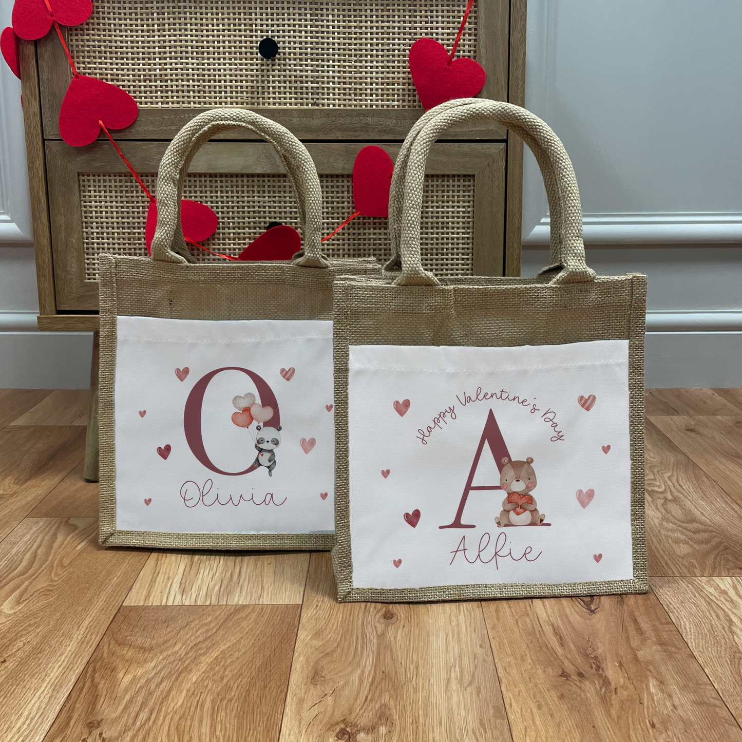 Personalised Valentine's Day Jute Bag