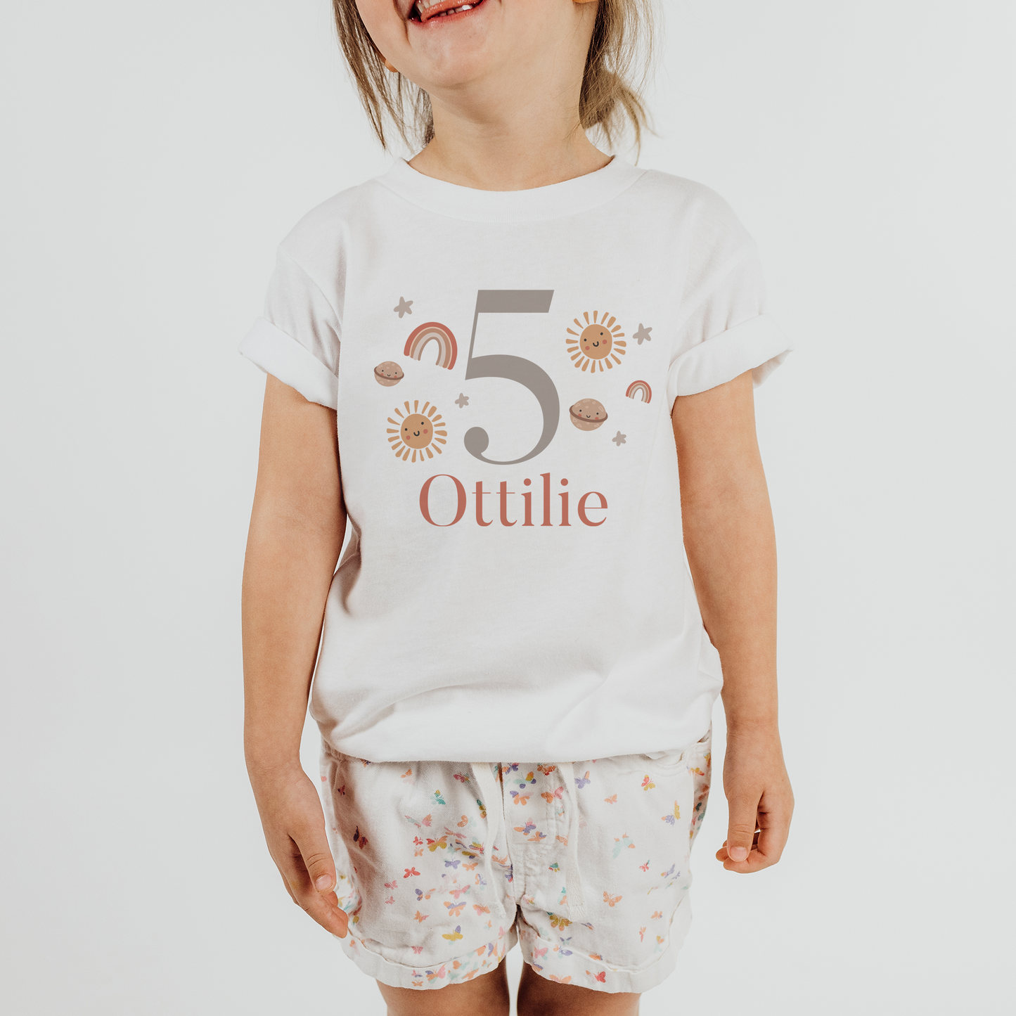 Personalised Birthday Sunshine & Rainbows T-Shirt & Baby Vest