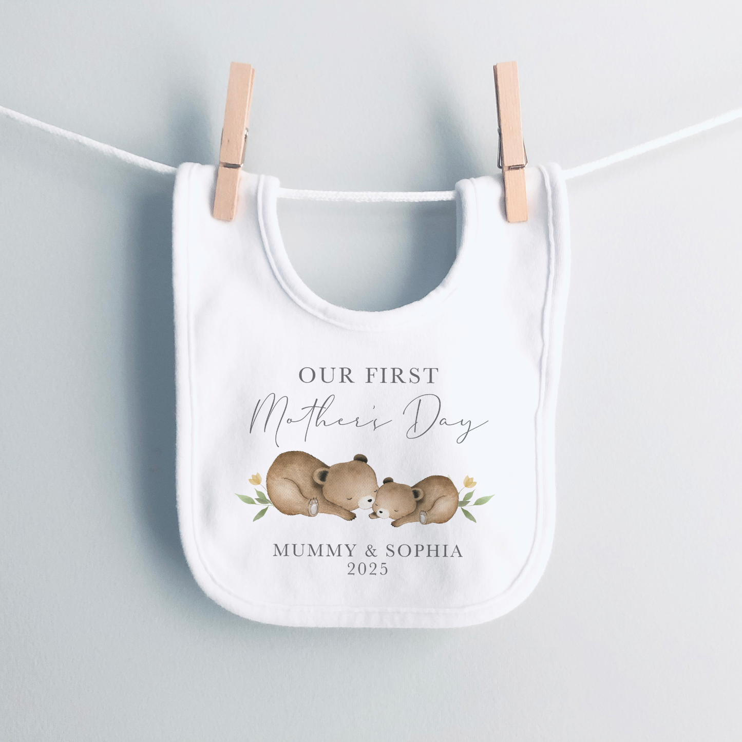 Personalised First Mother's Day Bear Baby Vest & Sleepsuit