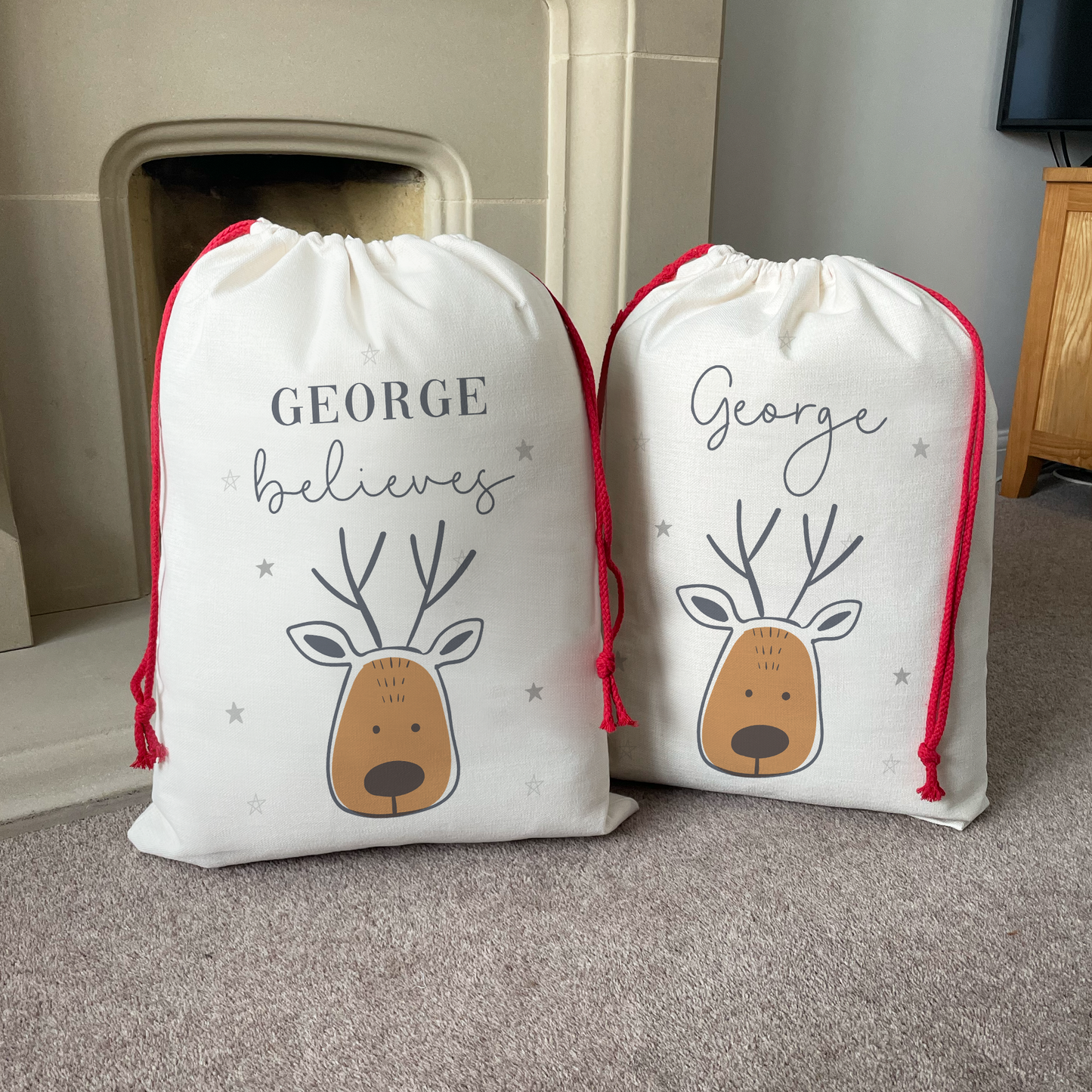 Personalised Reindeer Penguin Santa Christmas Sack