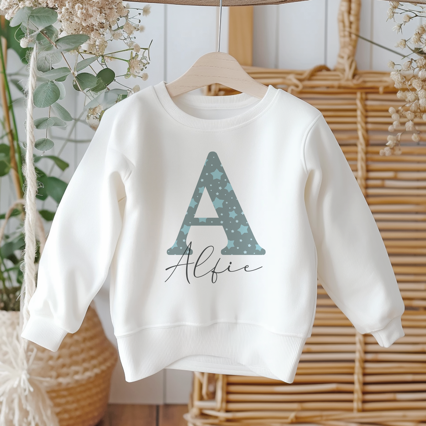 Personalised Floral & Star Name Sweatshirt