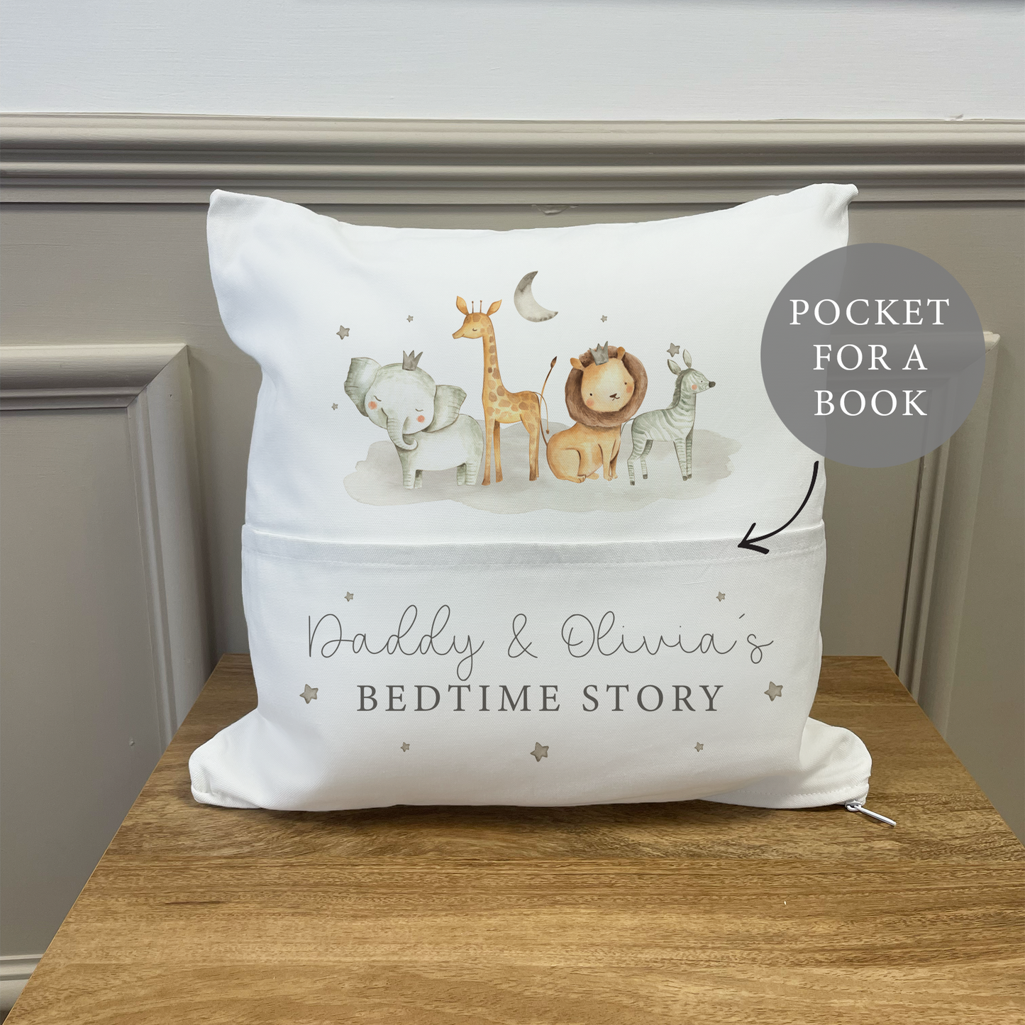 Personalised Daddy & Me Story Book Cushion
