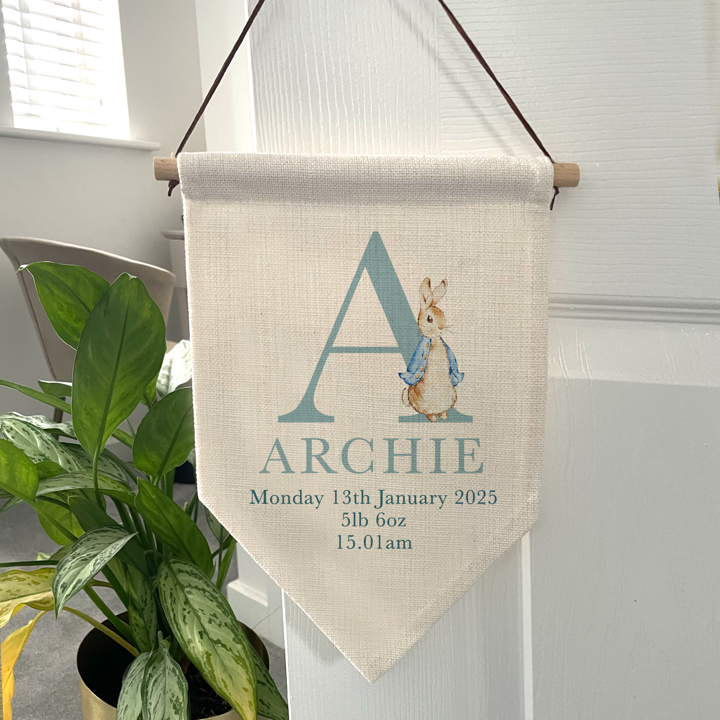 Personalised Bunny Baby Flag