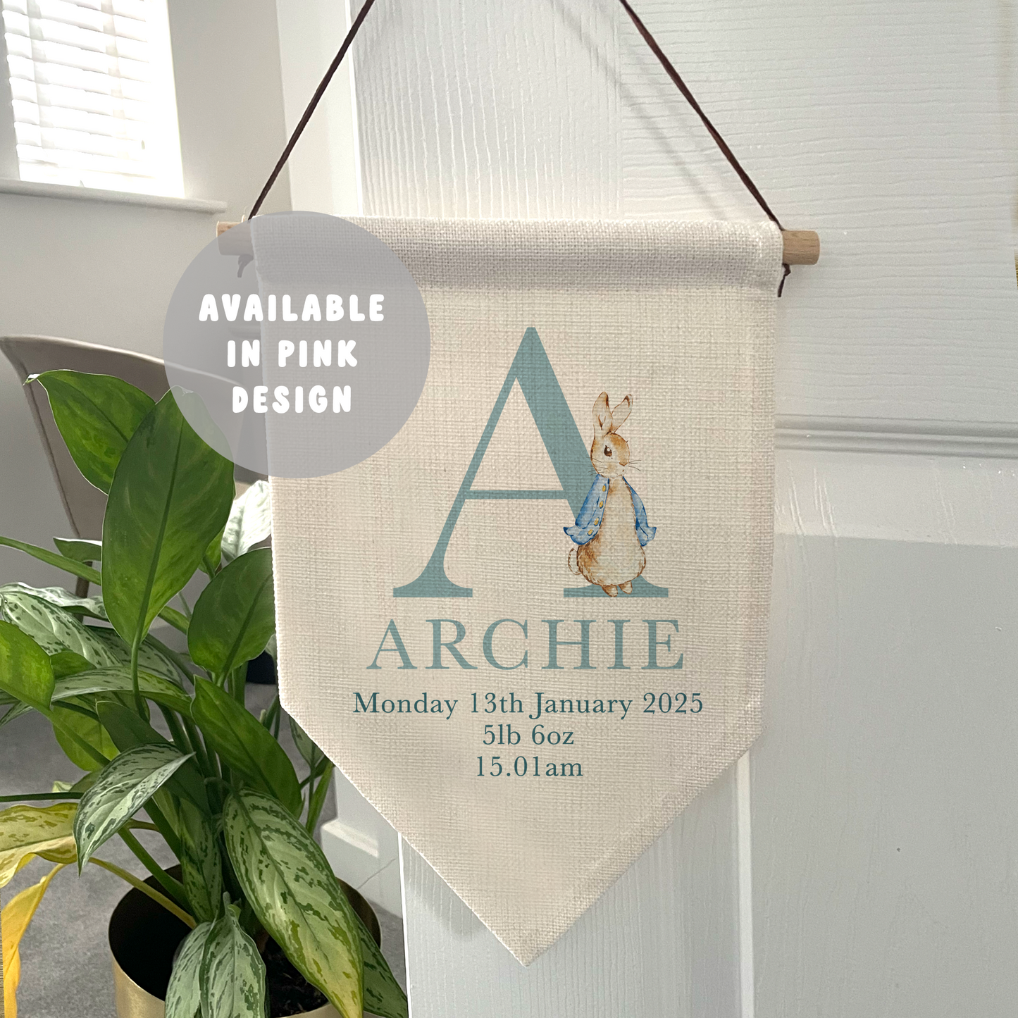 Personalised Bunny Baby Flag