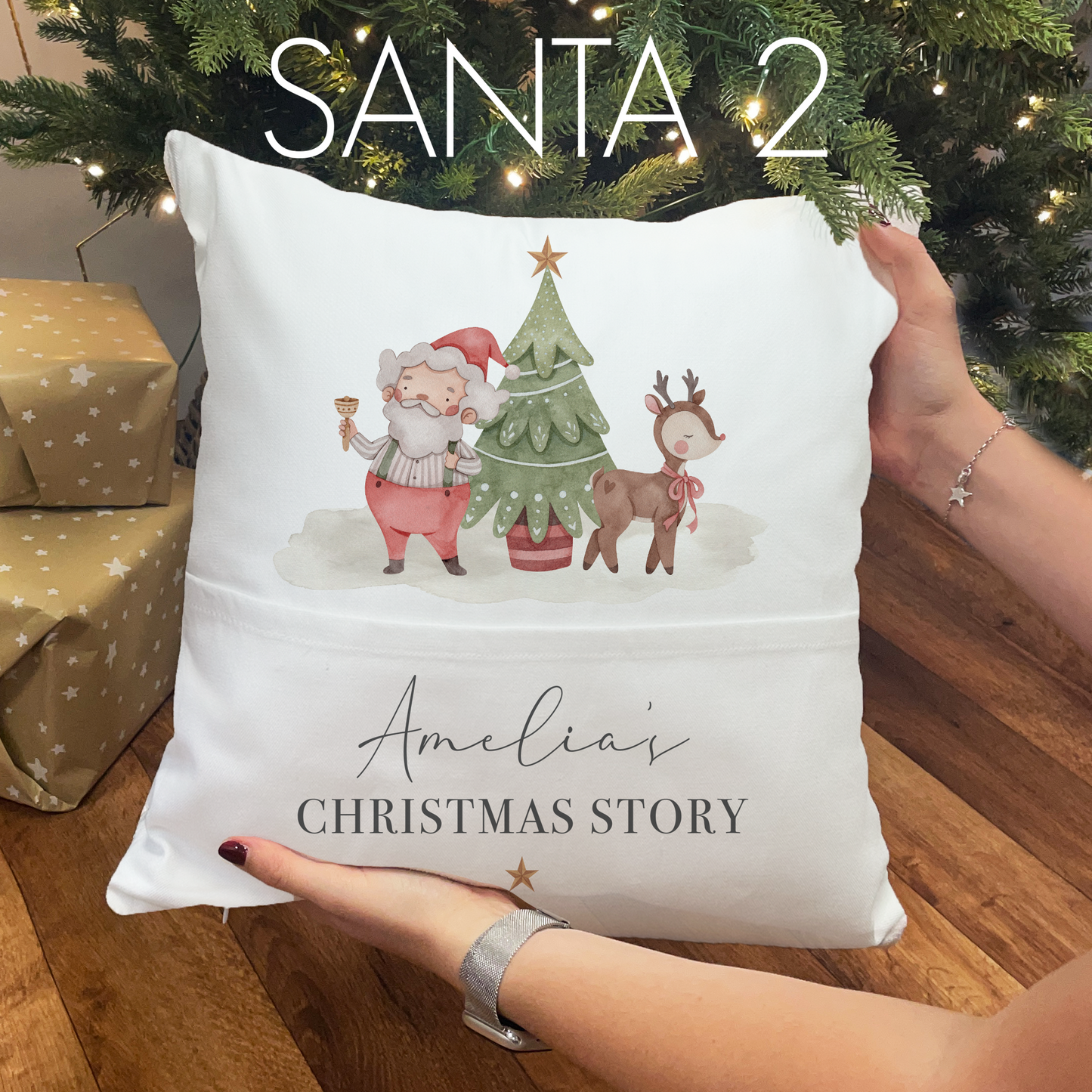 Personalised Christmas Story Book Cushion