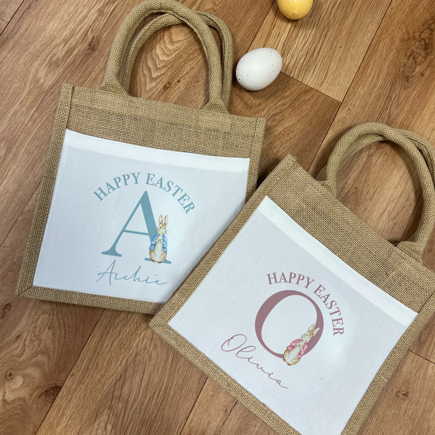 Personalised Easter Jute Bag