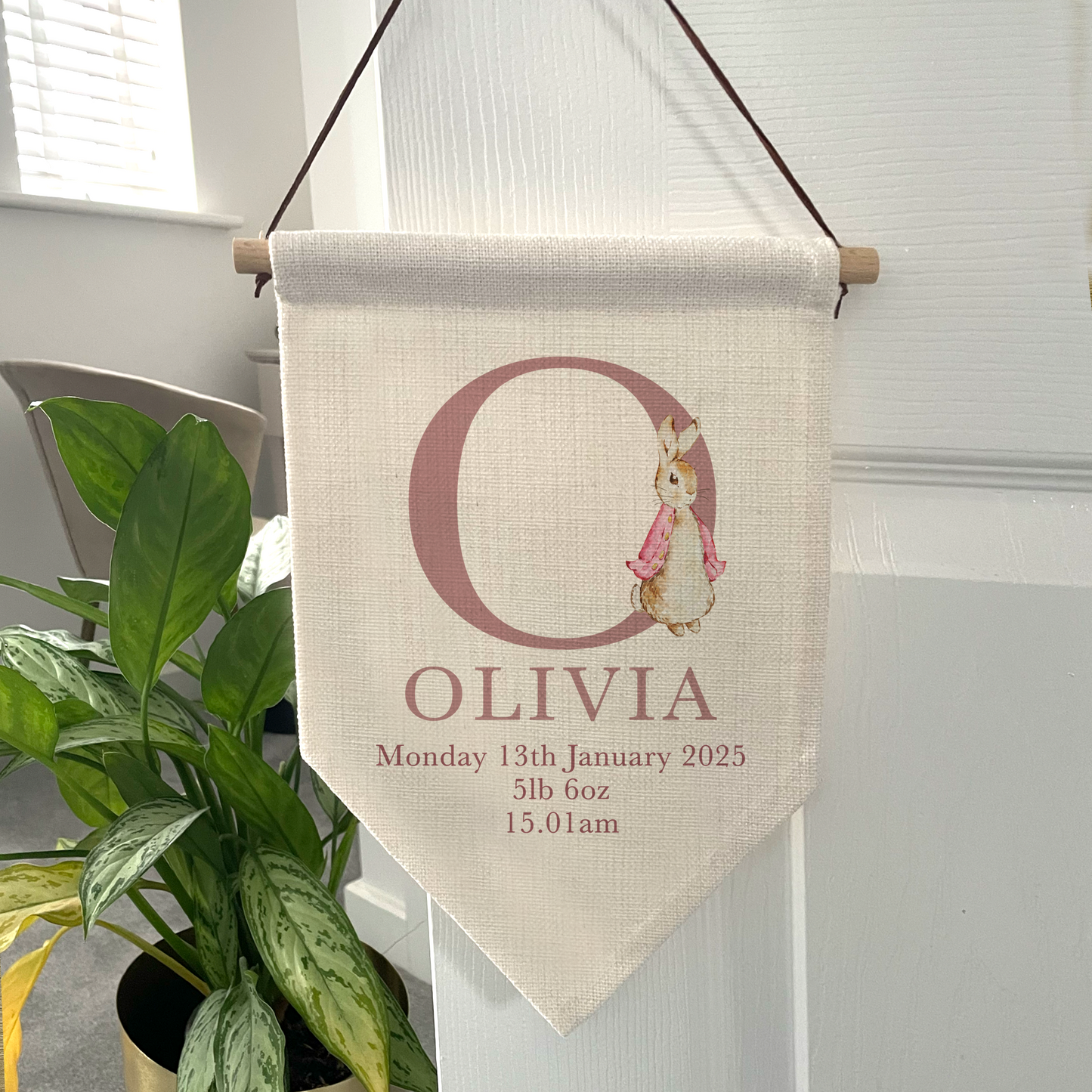Personalised Bunny Baby Flag
