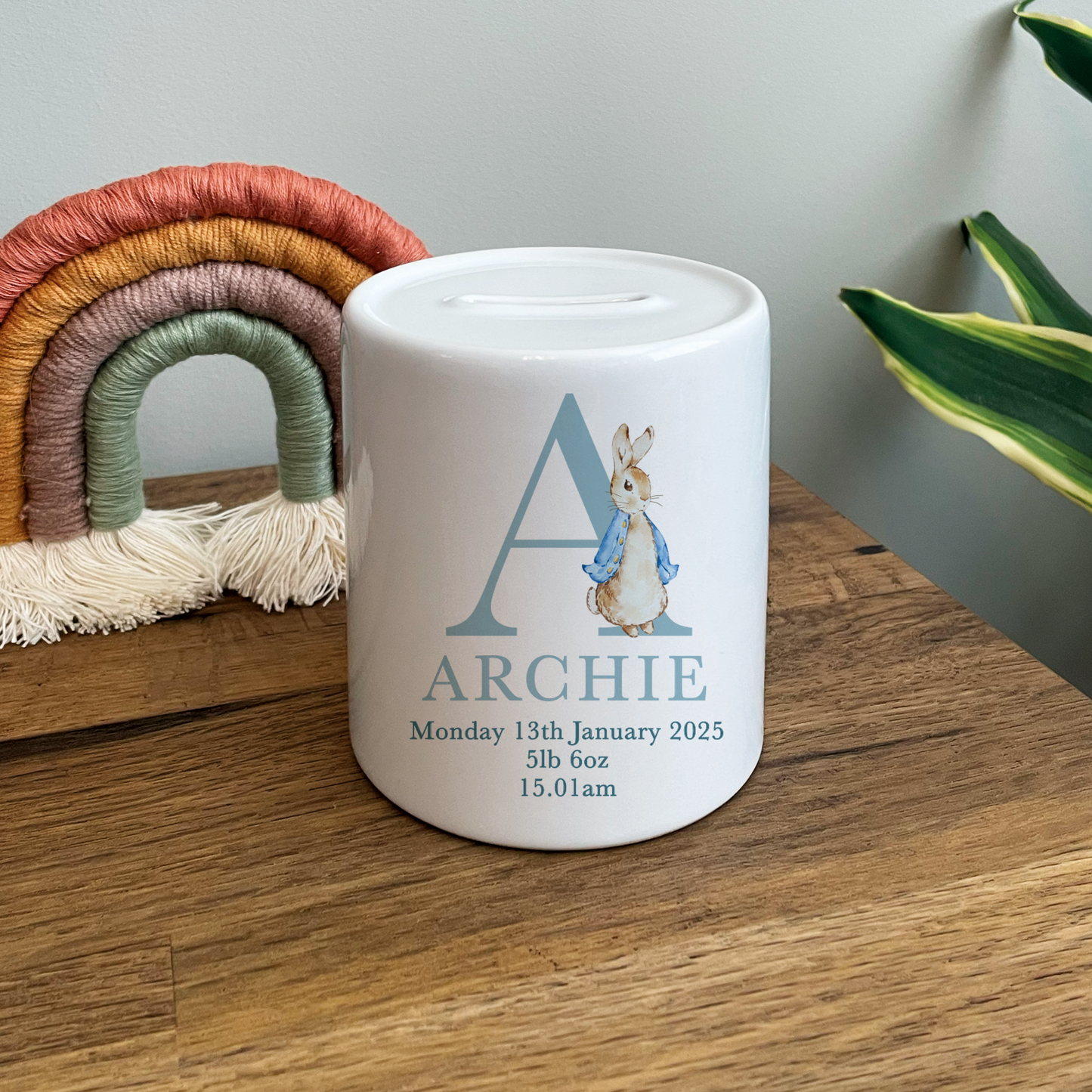 Personalised Bunny Money Box