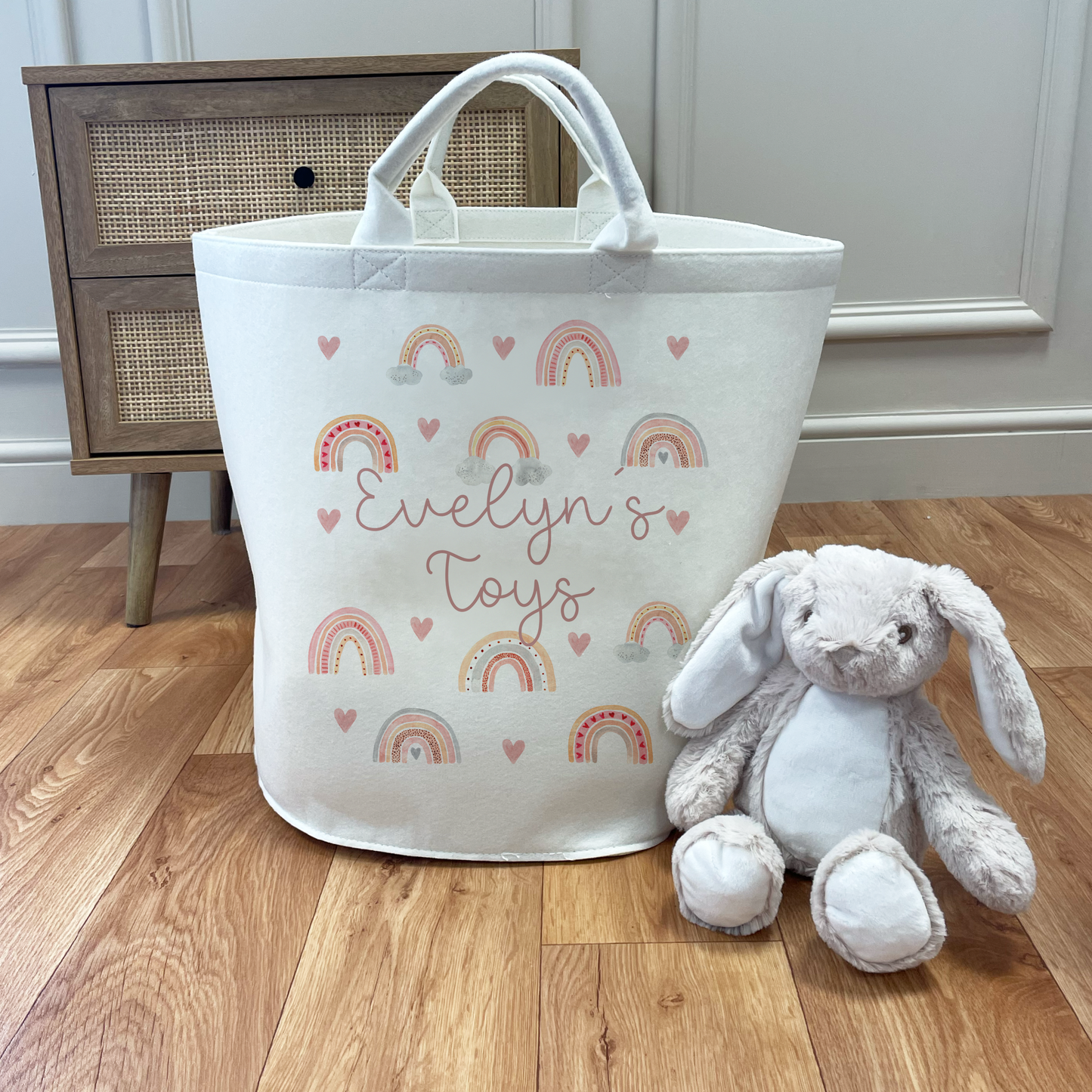 Personalised Rainbow Toy Baskets