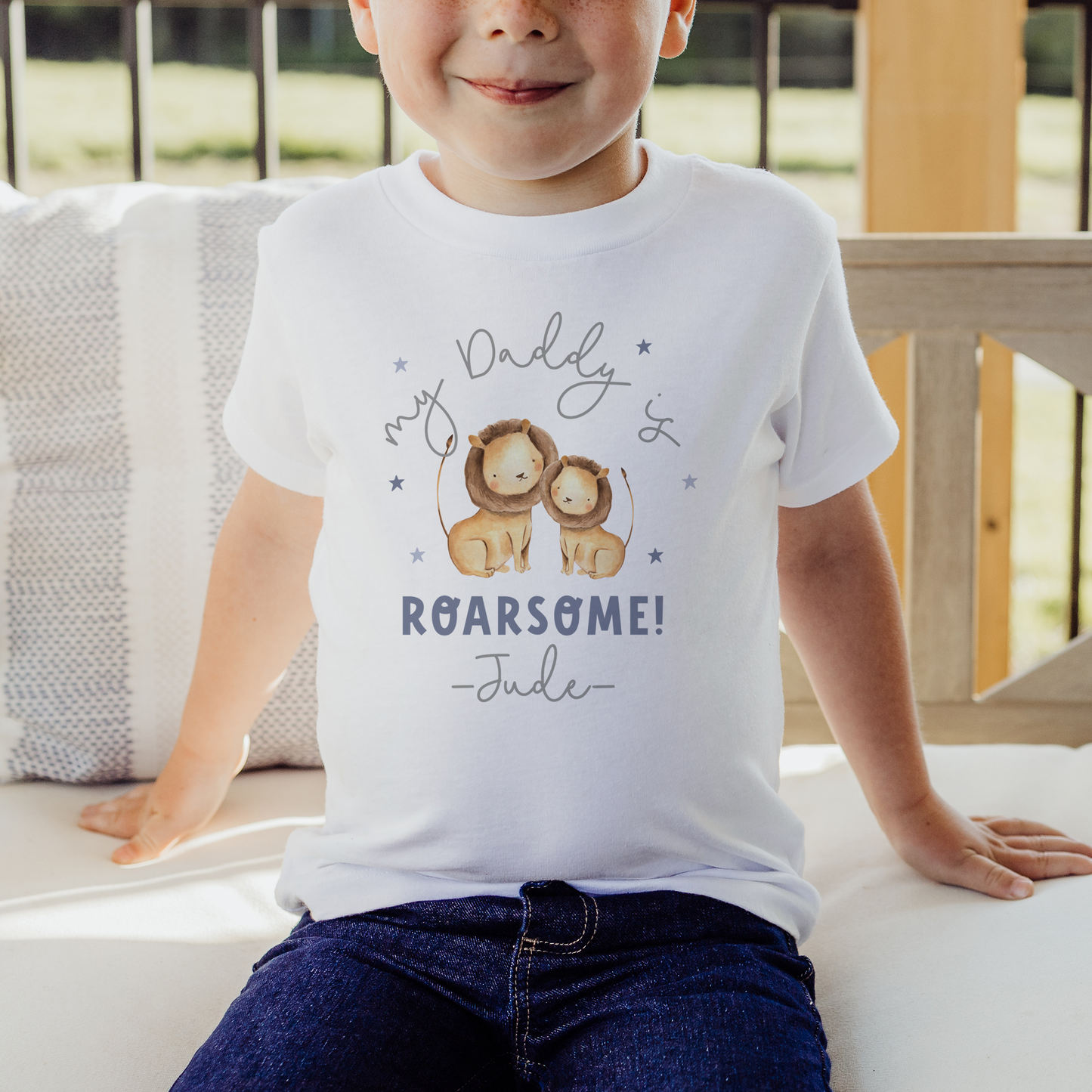 Personalised Lion Father's Day T-Shirt & Baby Vest