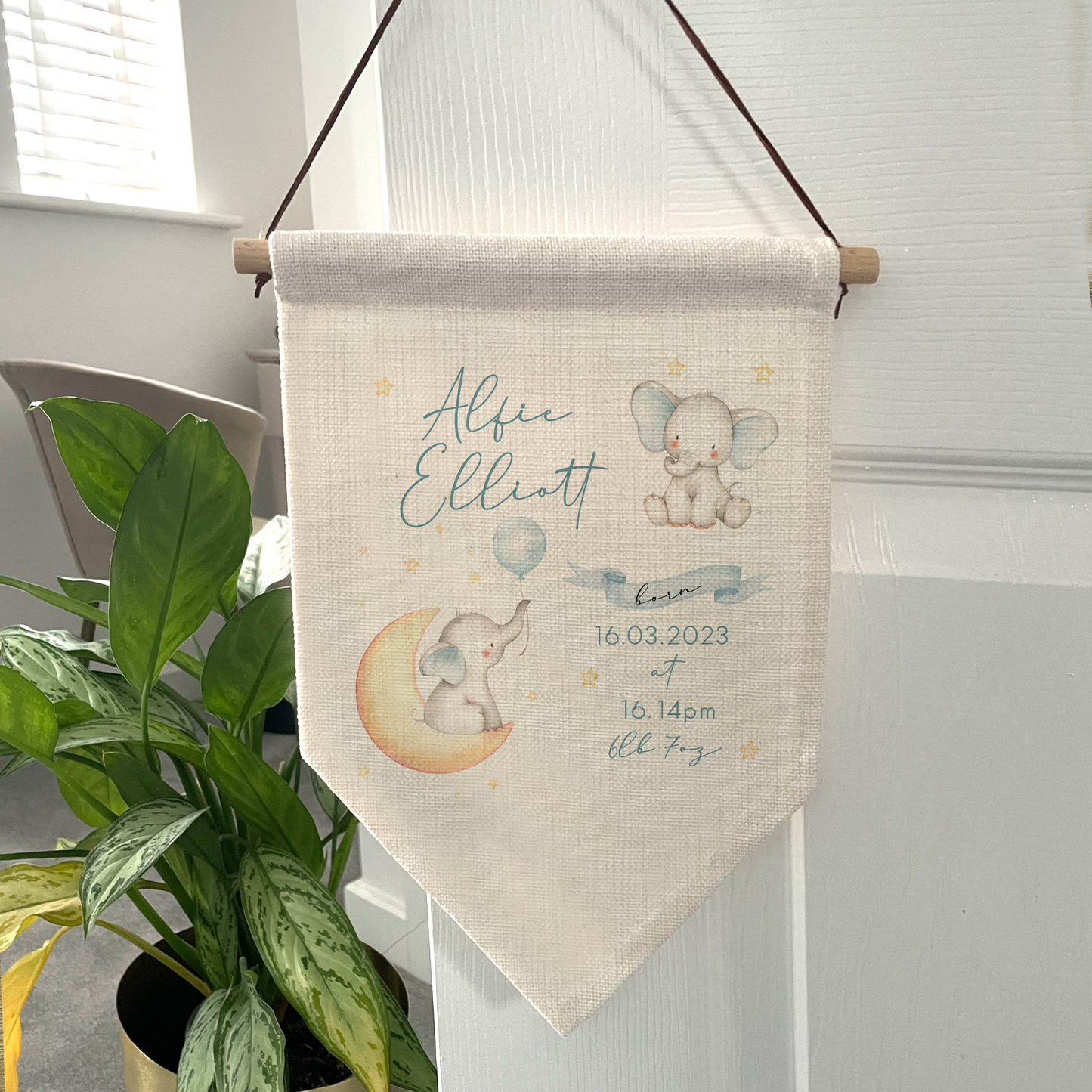 Personalised Baby Elephant Flag