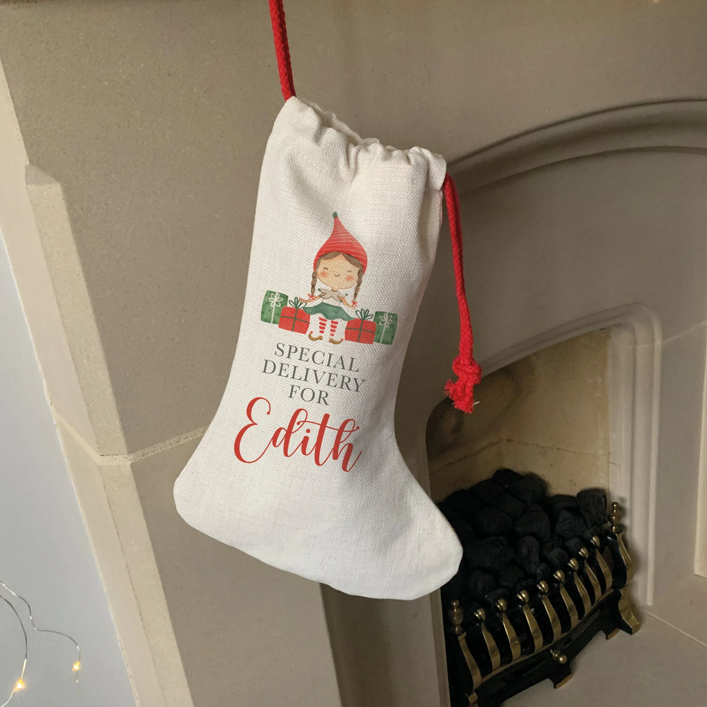 Personalised Elf Christmas Stocking