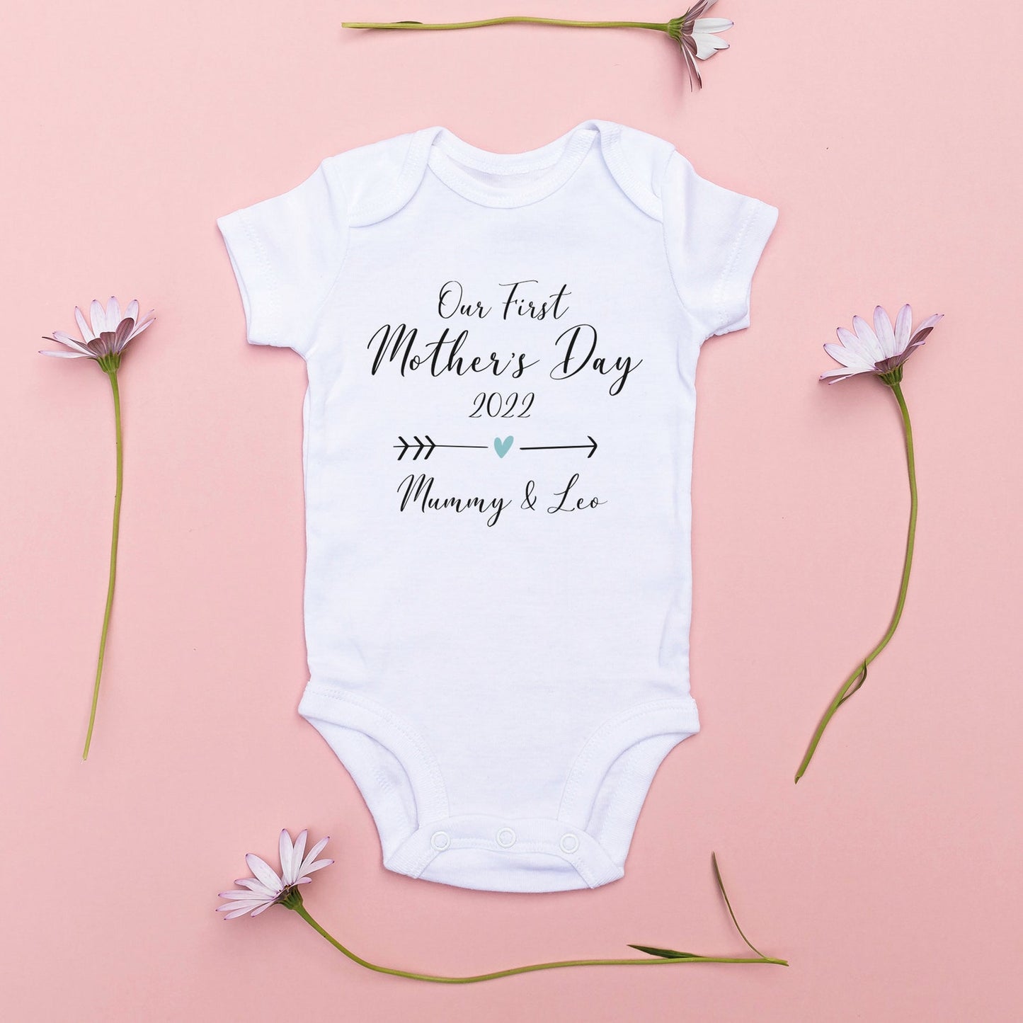 Personalised First Mother's Day Baby Vest and Sleepsuit