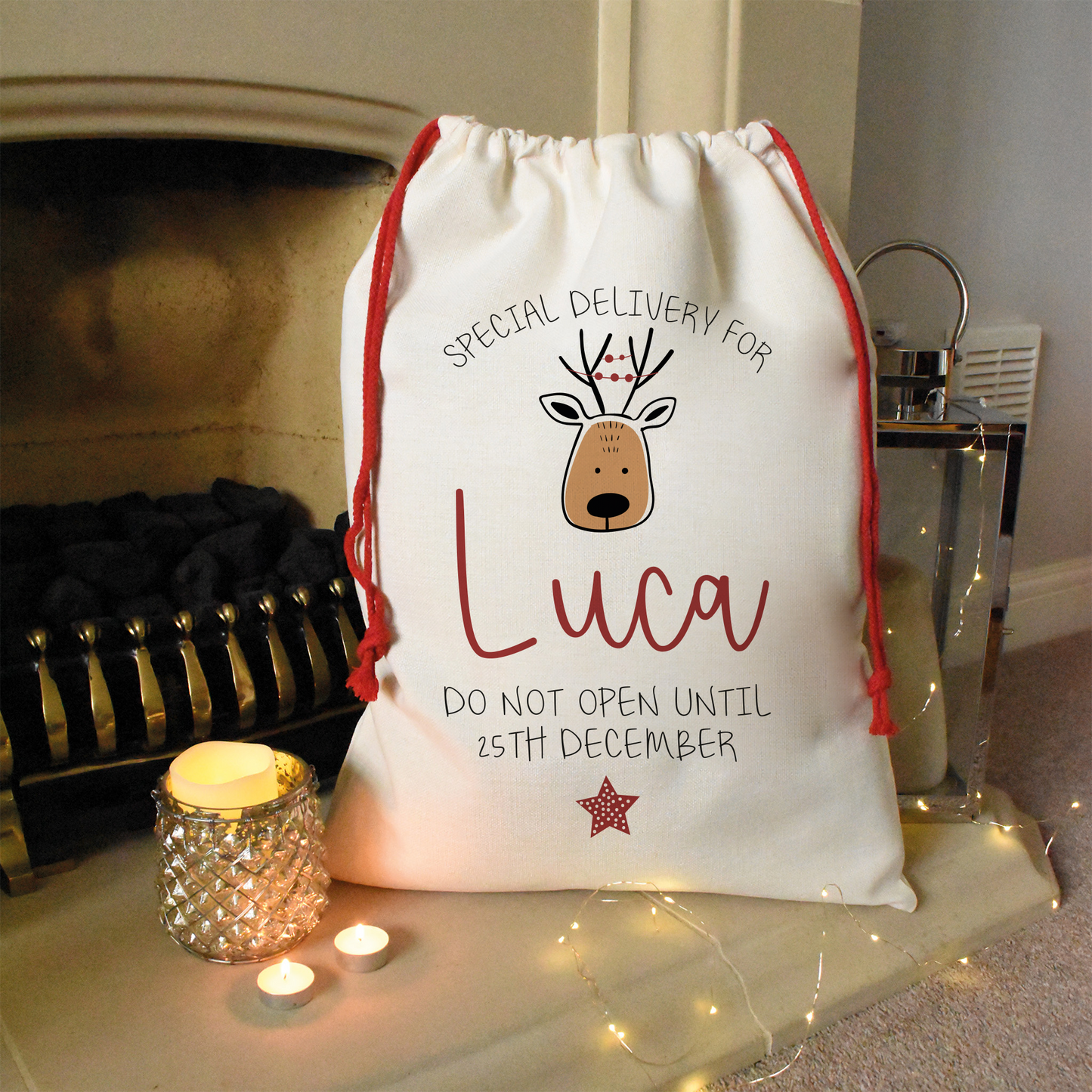 Personalised Reindeer Christmas Sack
