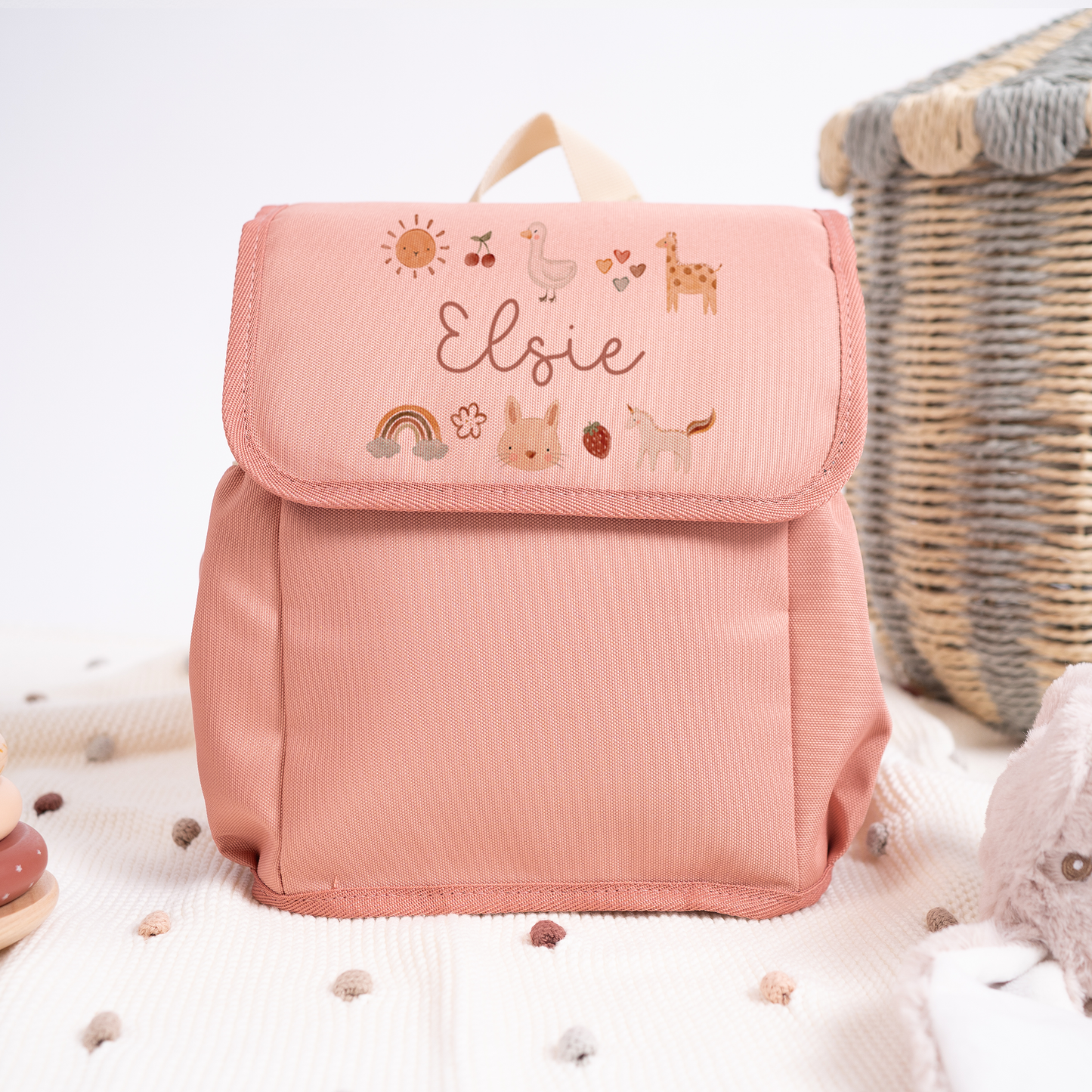 Personalised Boho Animals Lunch Bag & Rucksack