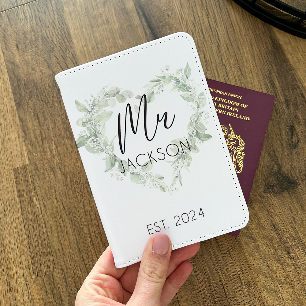 
                      
                        Personalised Mr & Mrs Wedding Passport Covers & Luggage Tag Set
                      
                    