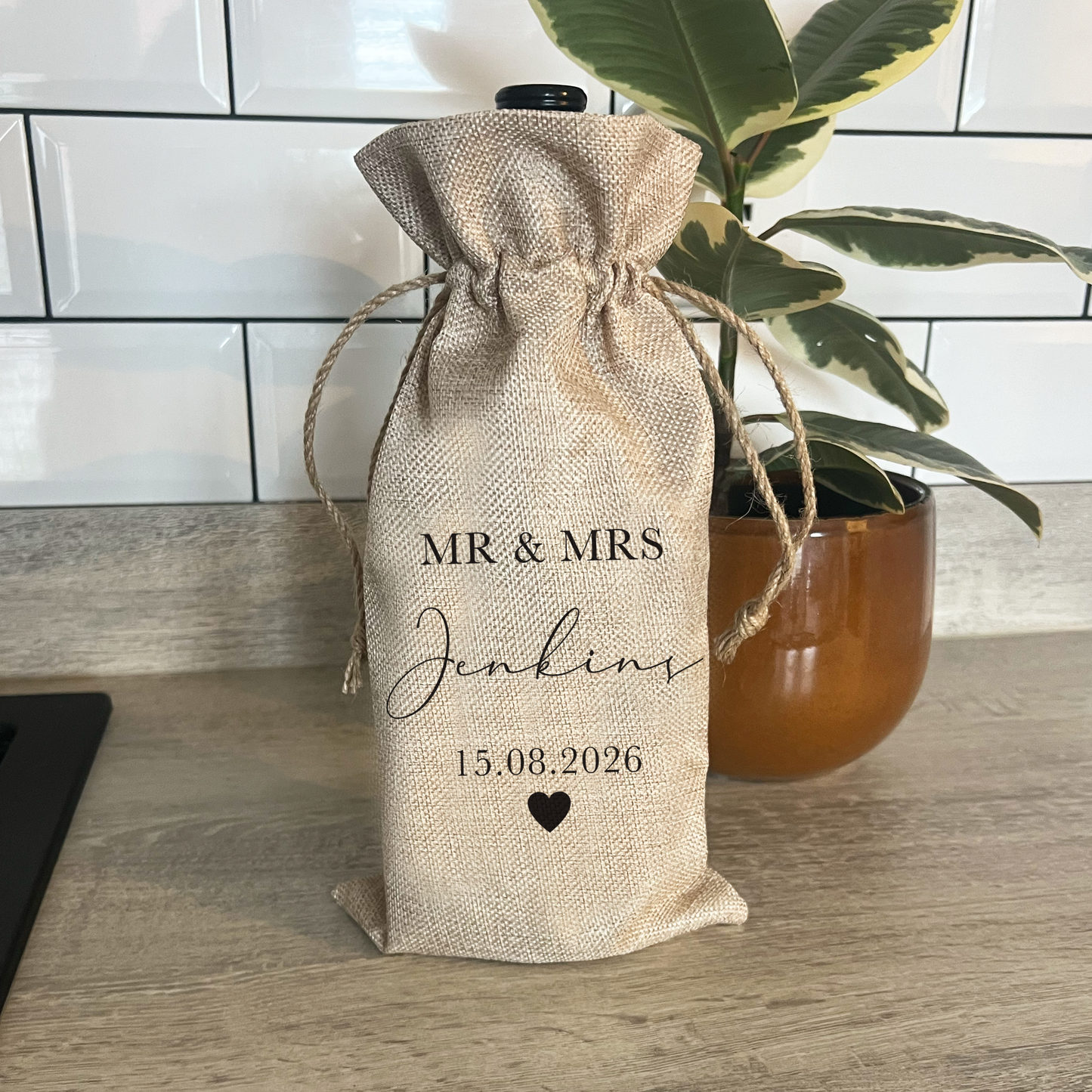 Personalised Wedding Bottle Bag