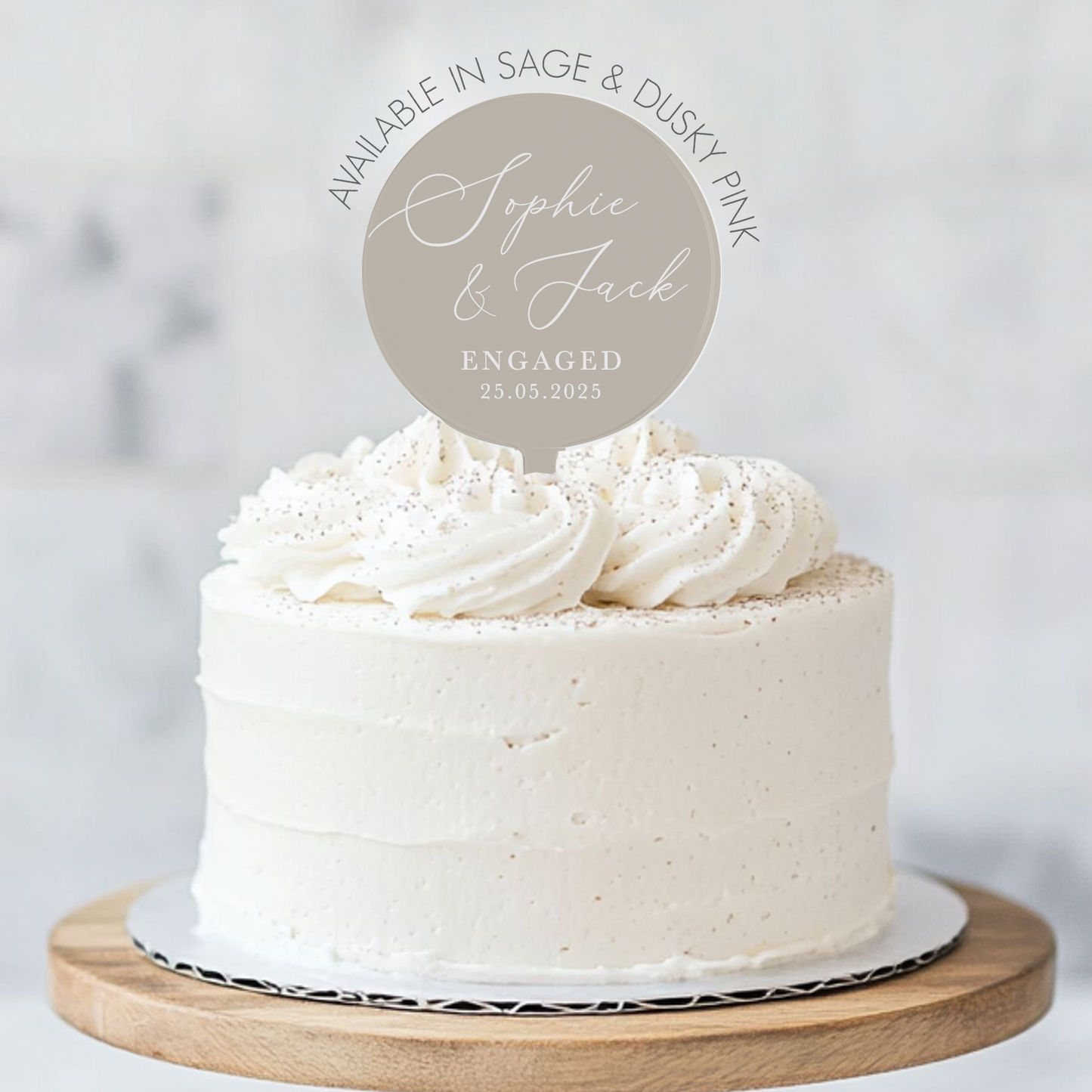 Personalised Engagement Cake Topper