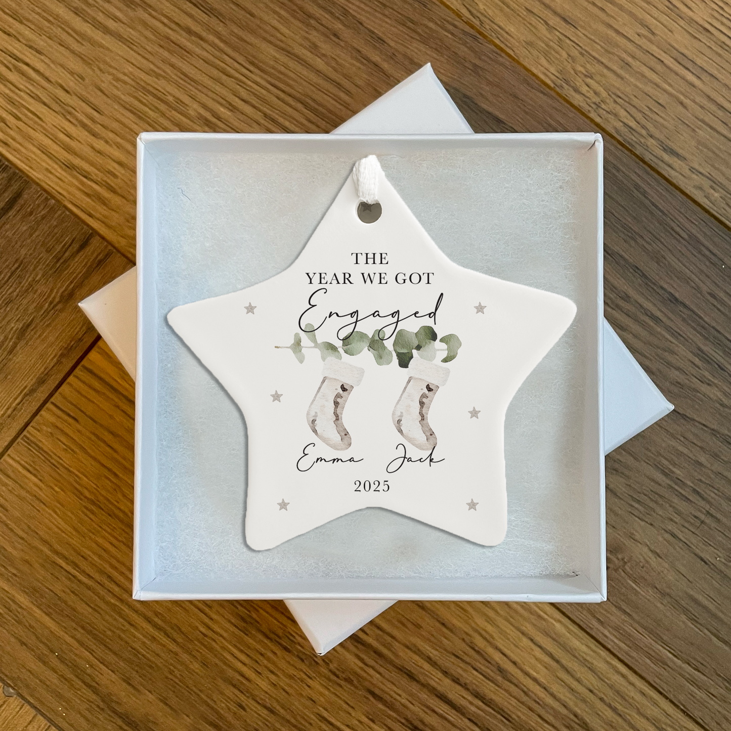 Personalised Engagement Christmas Bauble