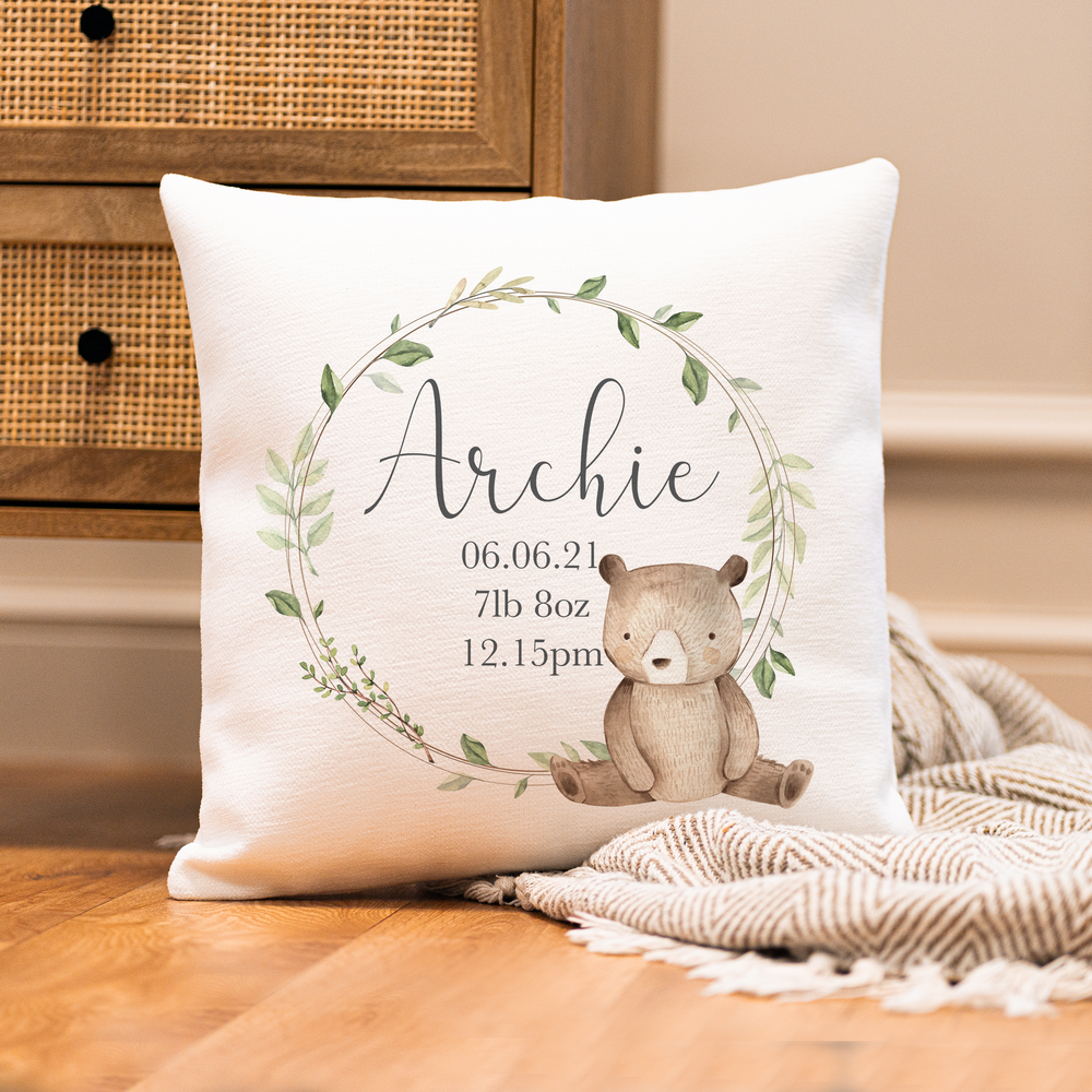 Personalised Baby Bear Cushion