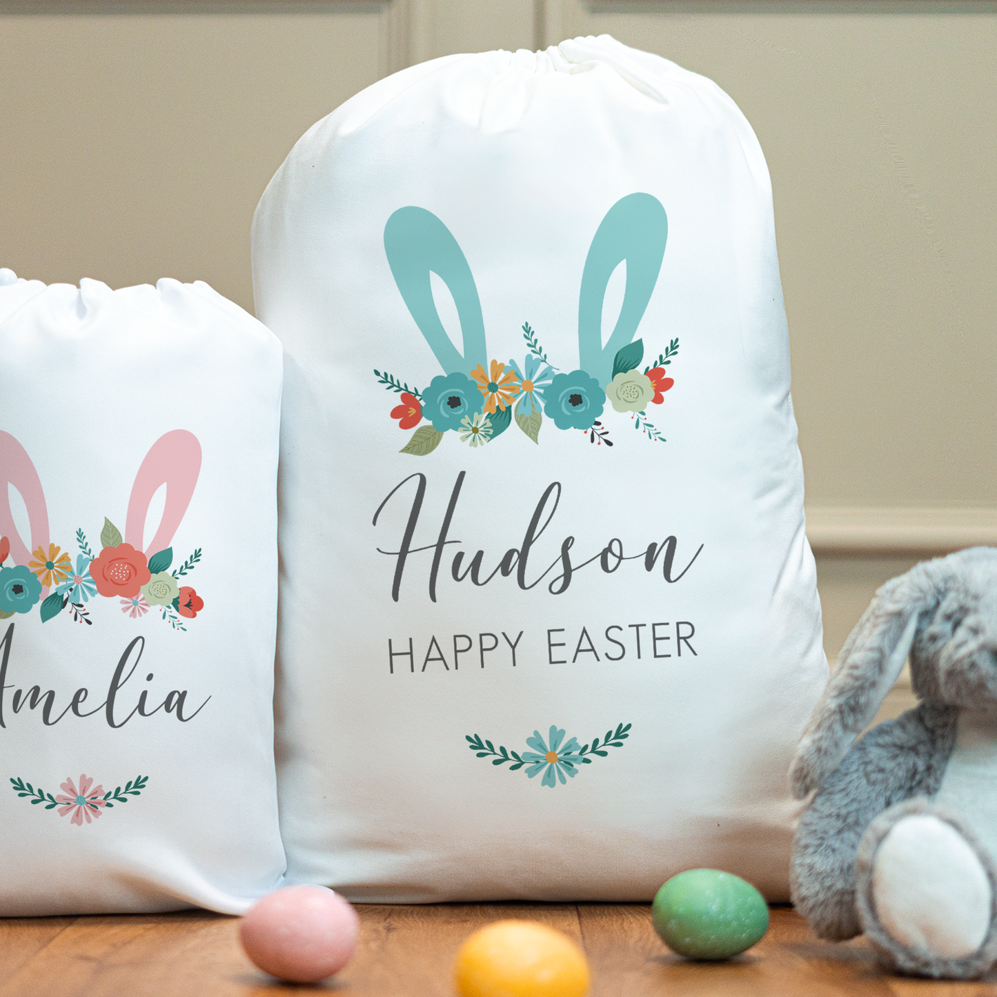 Personalised Easter Rabbit Ears Easter Sacks