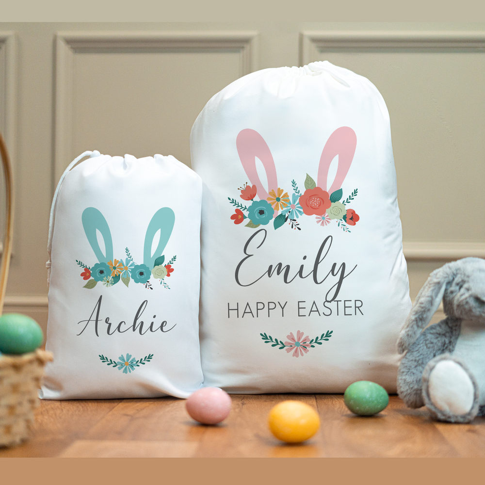 Personalised Easter Rabbit Ears Easter Sacks