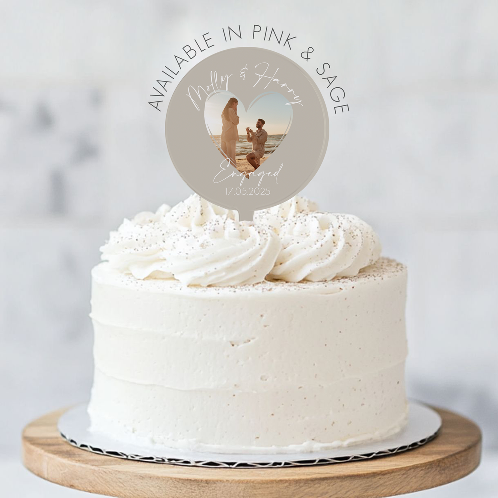 Personalised Engagement Photo Cake Topper