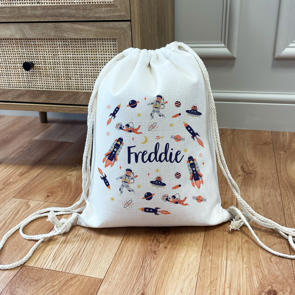 Personalised Space Drawstring Bag