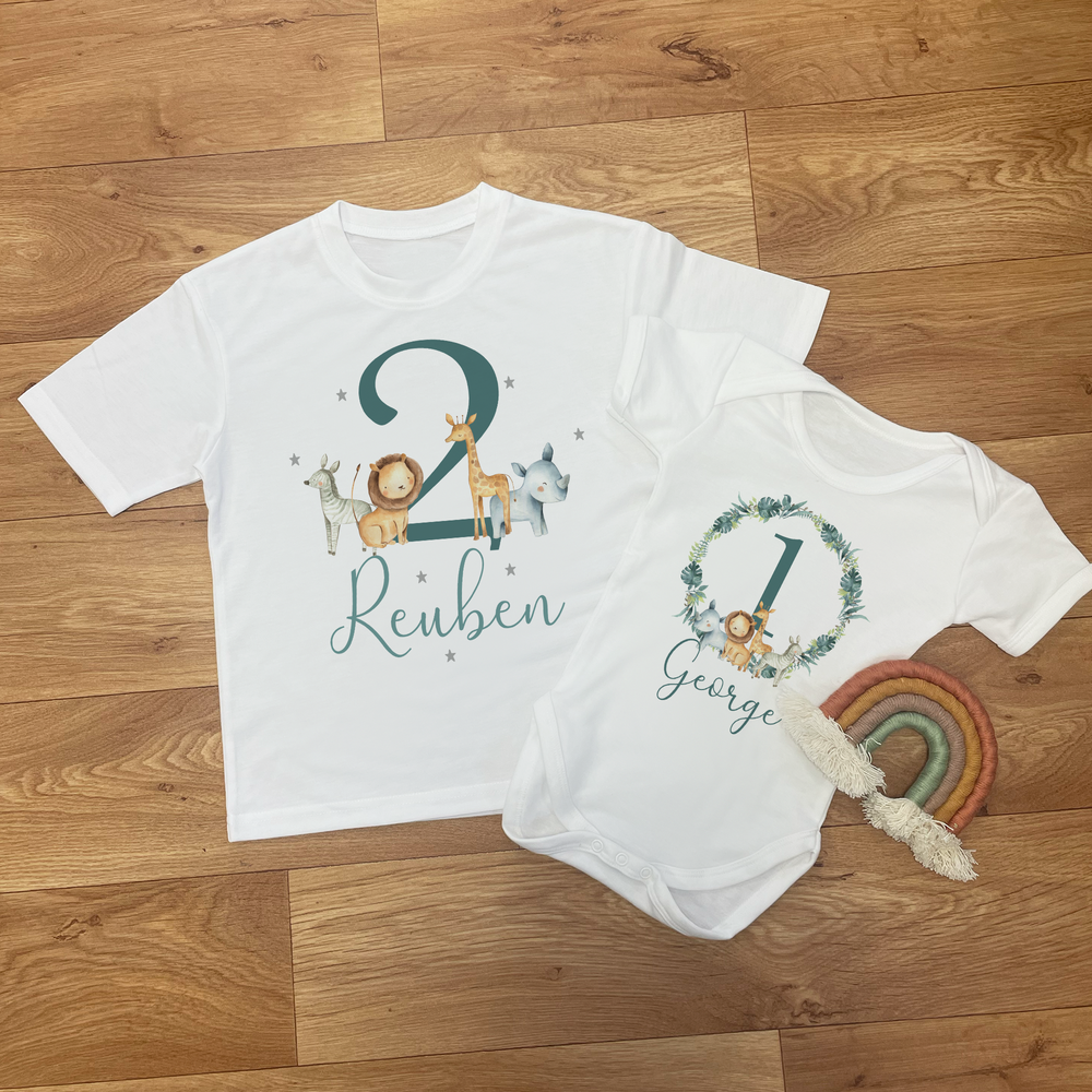 
                      
                        Personalised First Birthday Jungle T-Shirt & Baby Vest
                      
                    