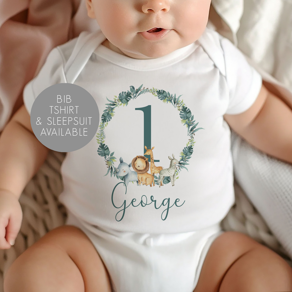 
                      
                        Personalised First Birthday Jungle T-Shirt & Baby Vest
                      
                    