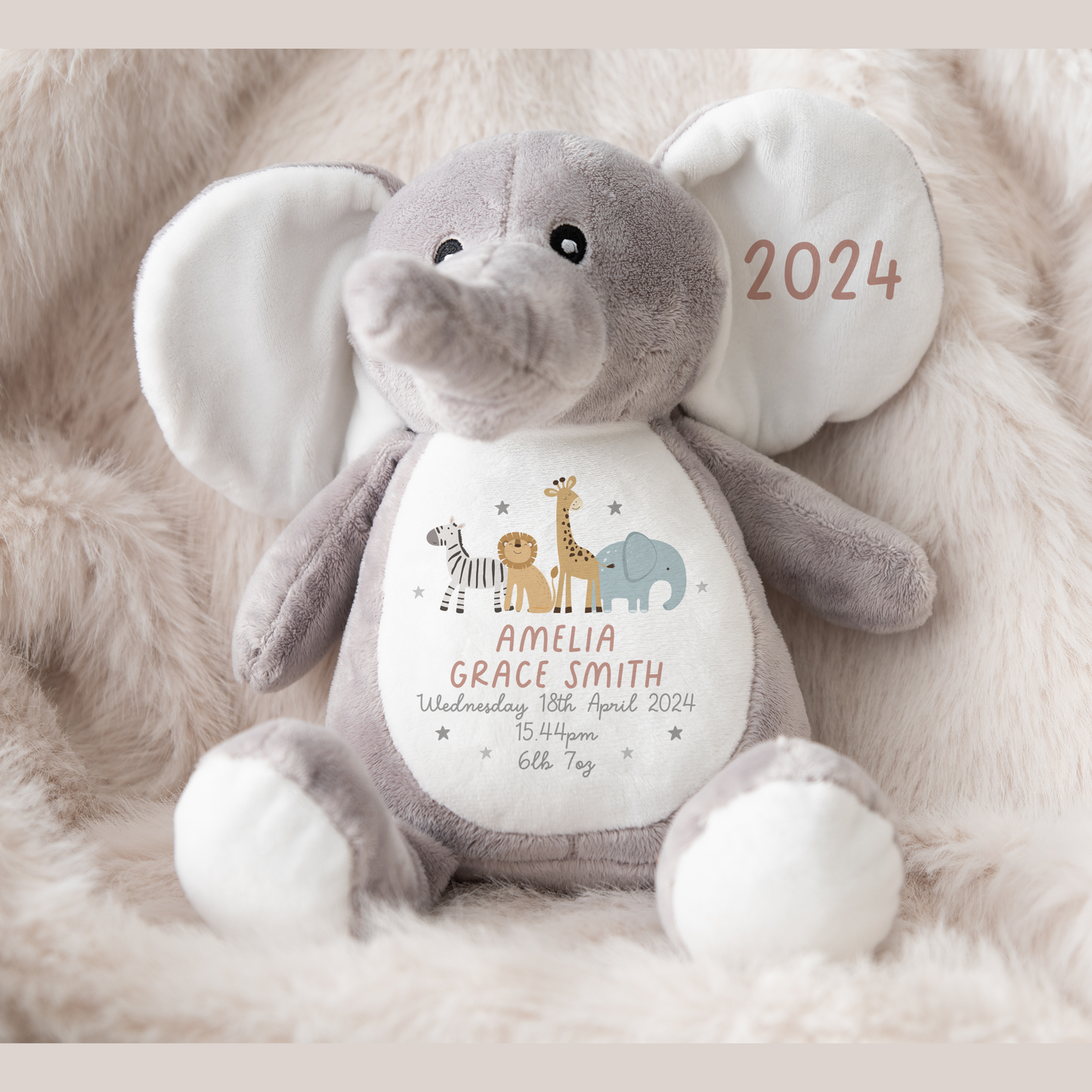 Personalised Baby Elephant Teddy