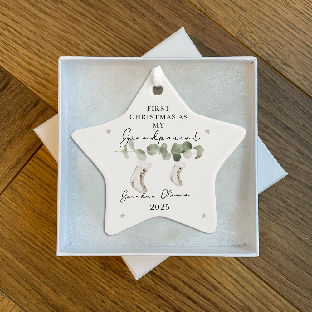 
                      
                        Personalised First Christmas as Grandparents Stocking Bauble
                      
                    