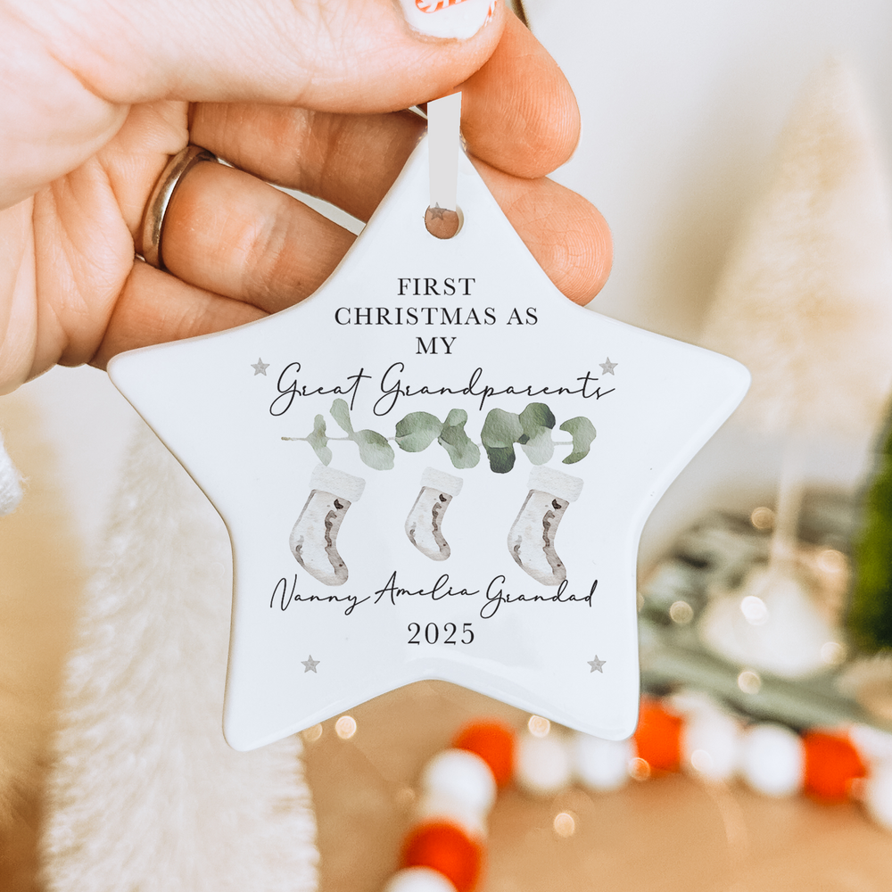 
                      
                        Personalised First Christmas as Grandparents Stocking Bauble
                      
                    