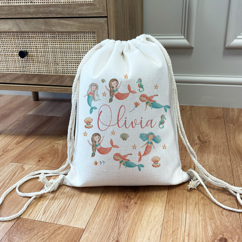 Personalised Mermaid Drawstring Bag