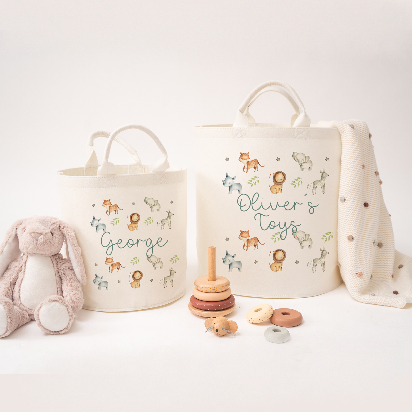 Personalised  Jungle Toy Baskets