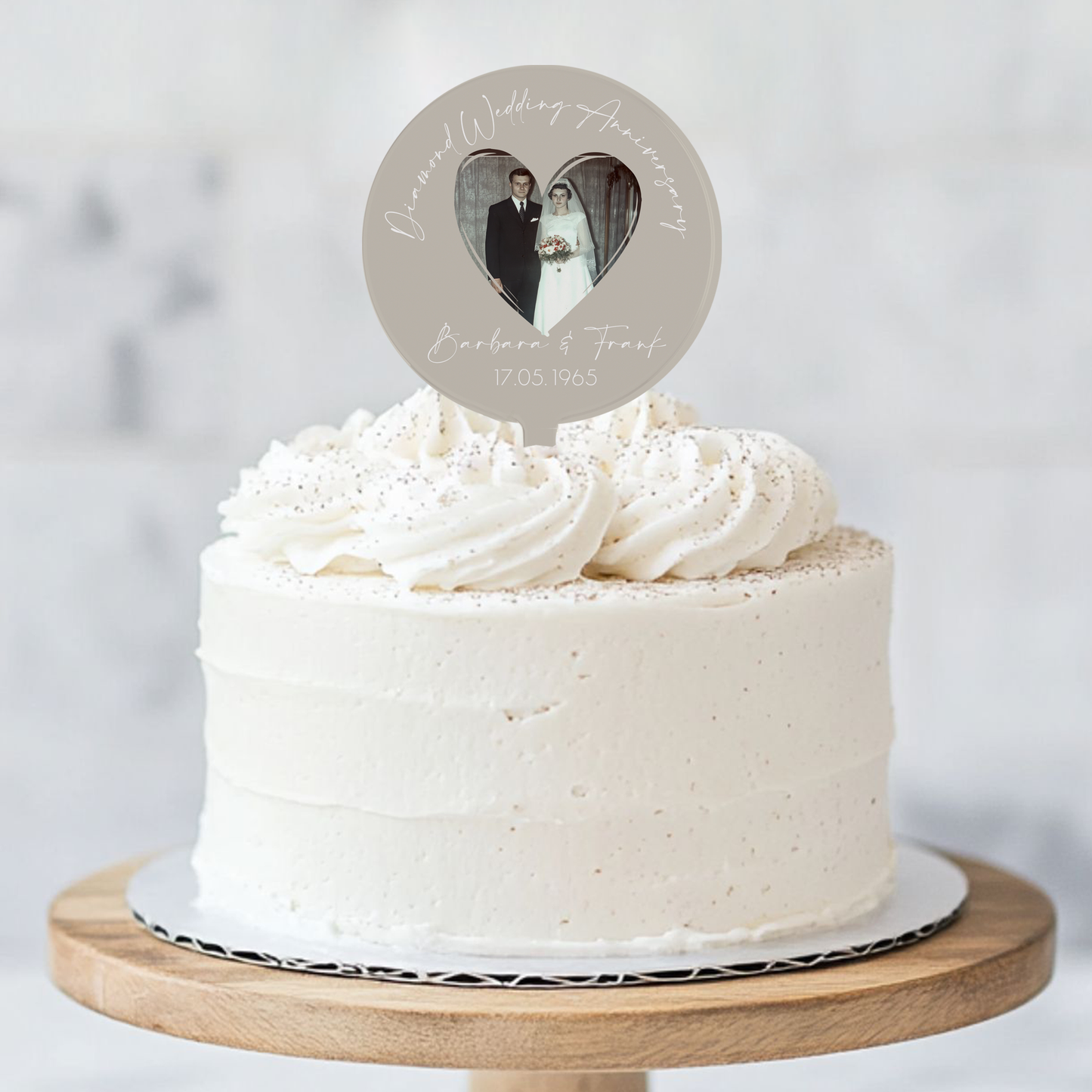 Personalised Wedding Anniversary Photo Cake Topper