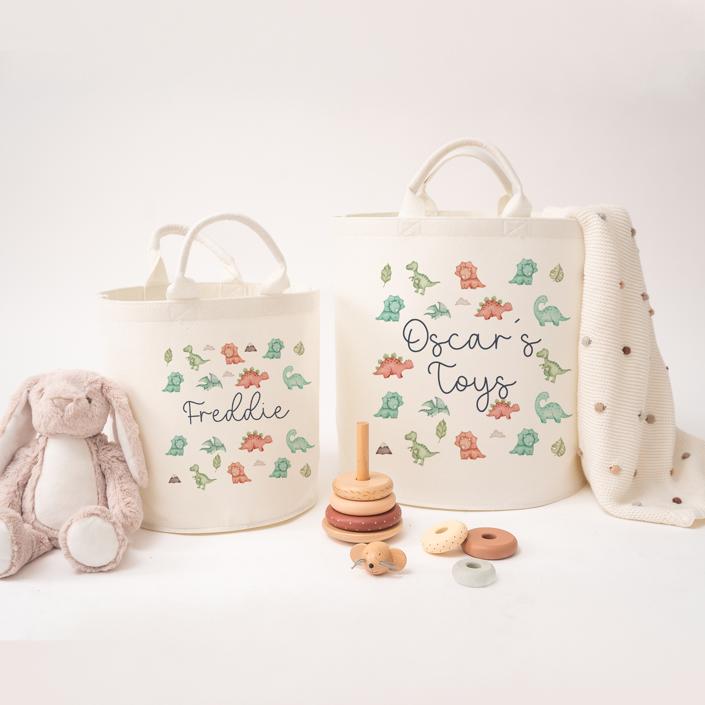 Personalised Dinosaur Toy Baskets