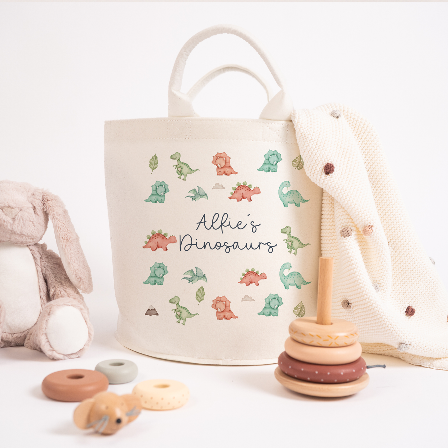 Personalised Dinosaur Toy Baskets