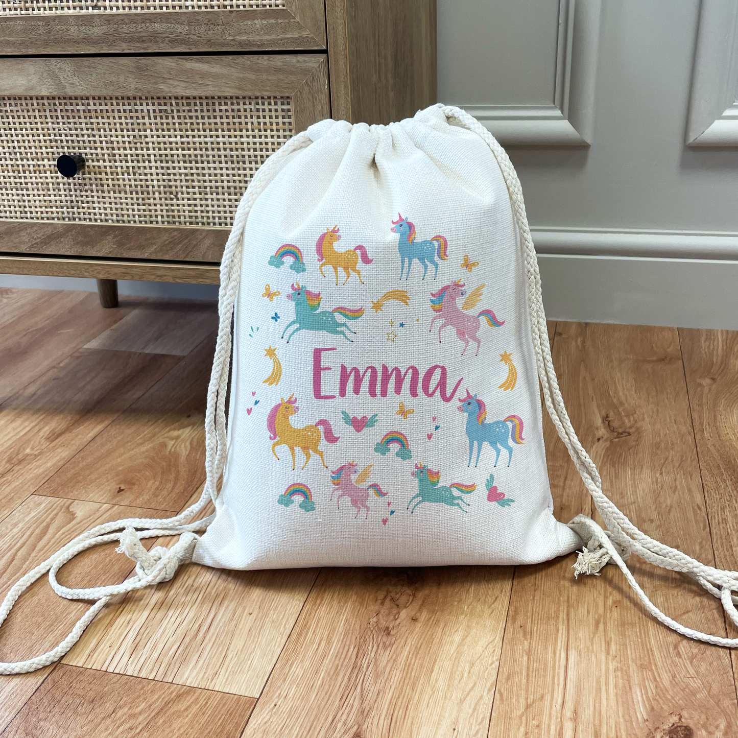 Personalised Unicorn Drawstring Bag