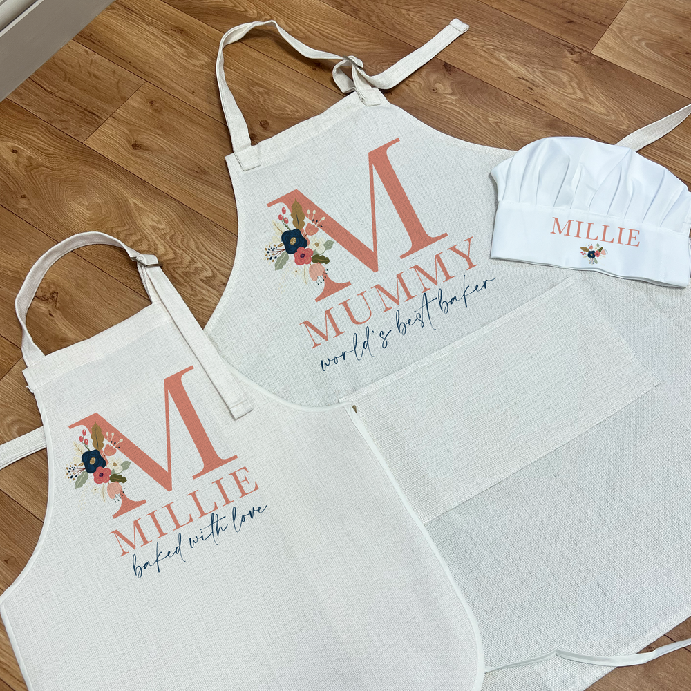Personalised Floral Initial Apron