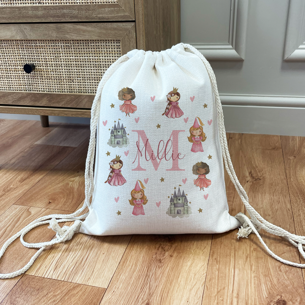 Personalised Princess Drawstring Bag