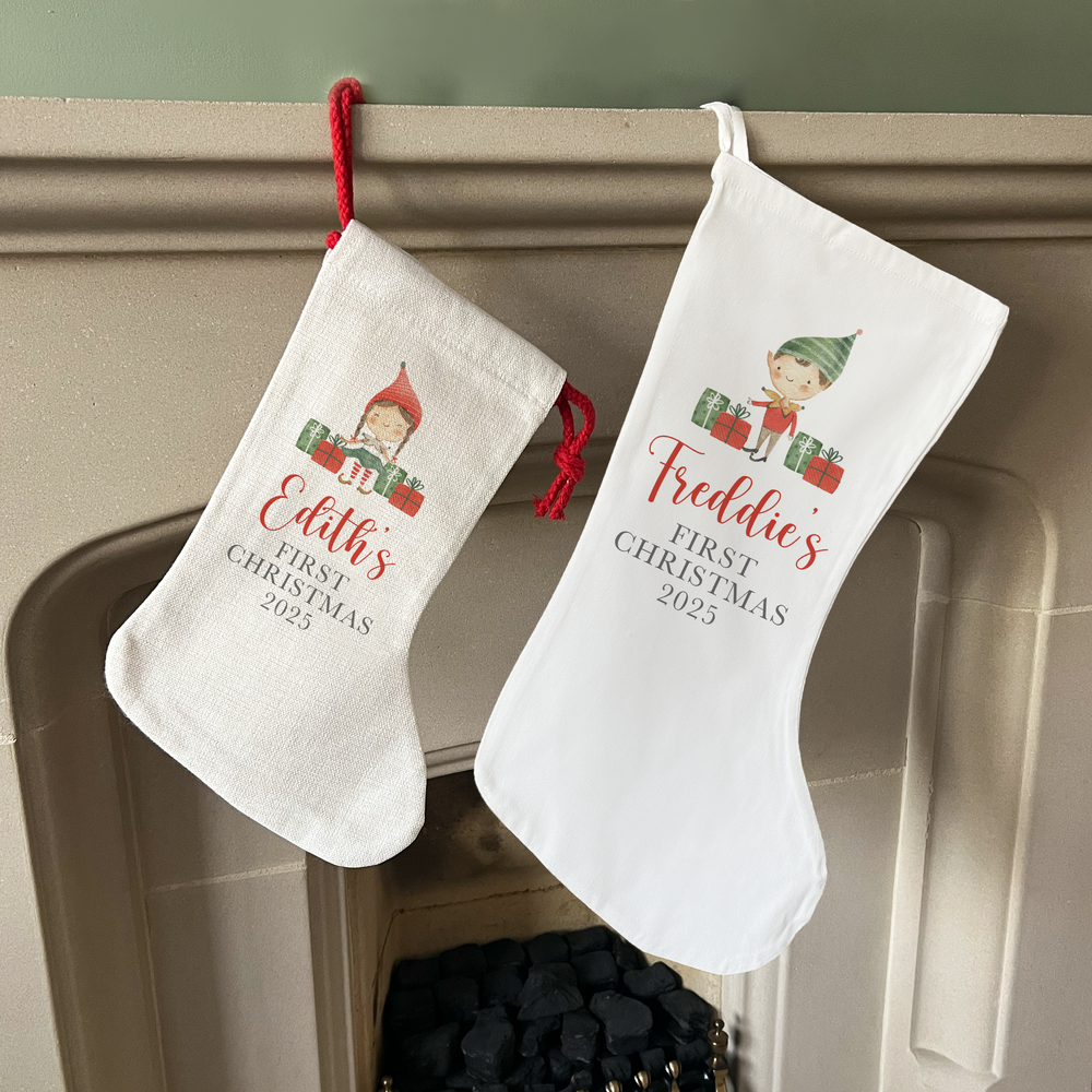 Personalised Elf Christmas Stocking